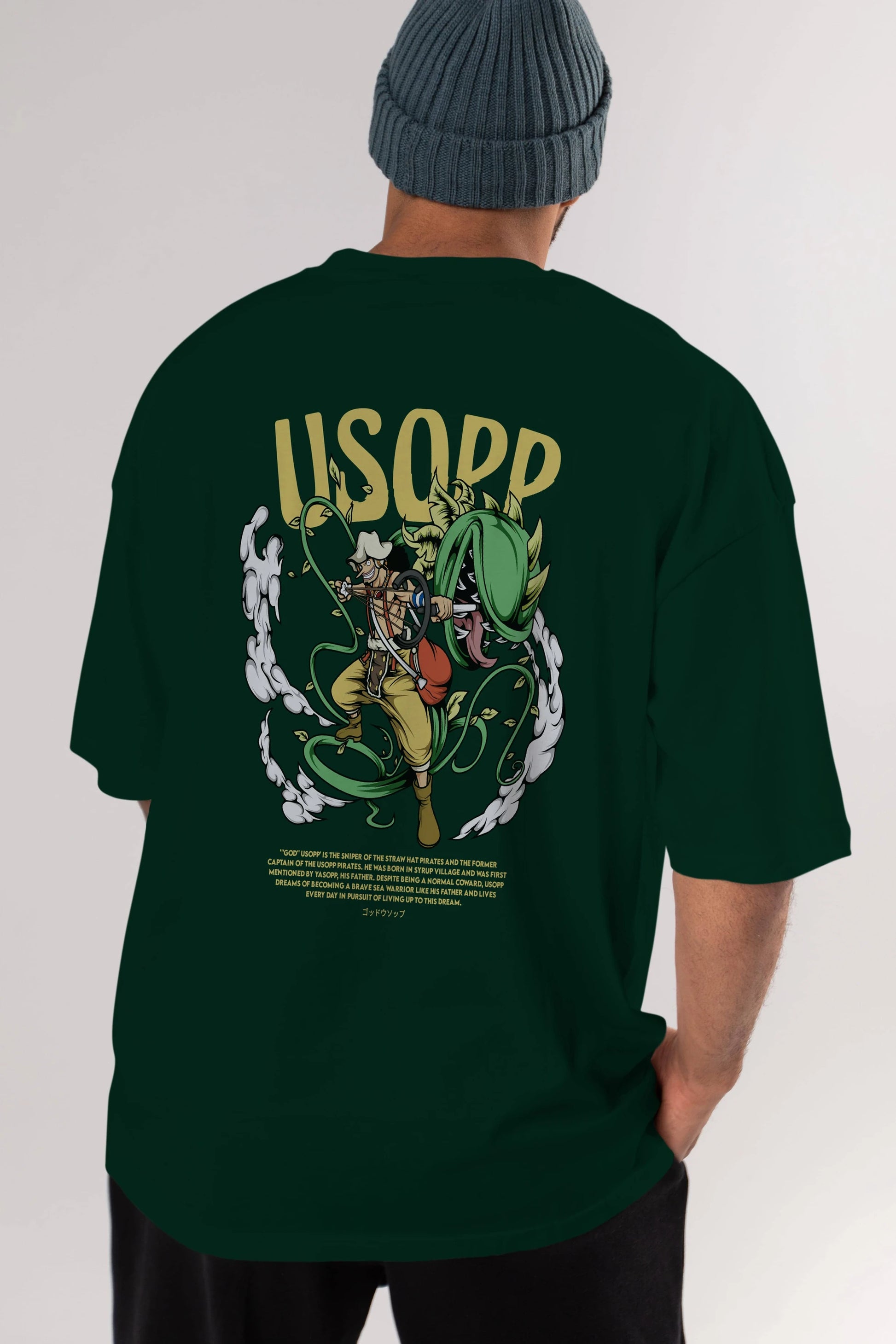 Usopp Anime Arka Baskılı Oversize t-shirt Erkek Kadın Unisex