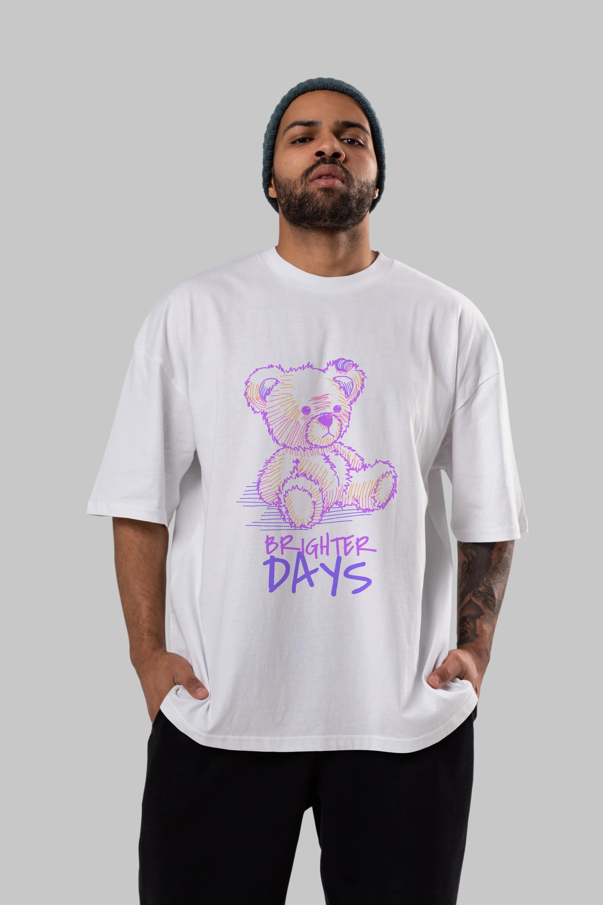 Brighter Days Ön Baskılı Oversize t-shirt Erkek Kadın Unisex