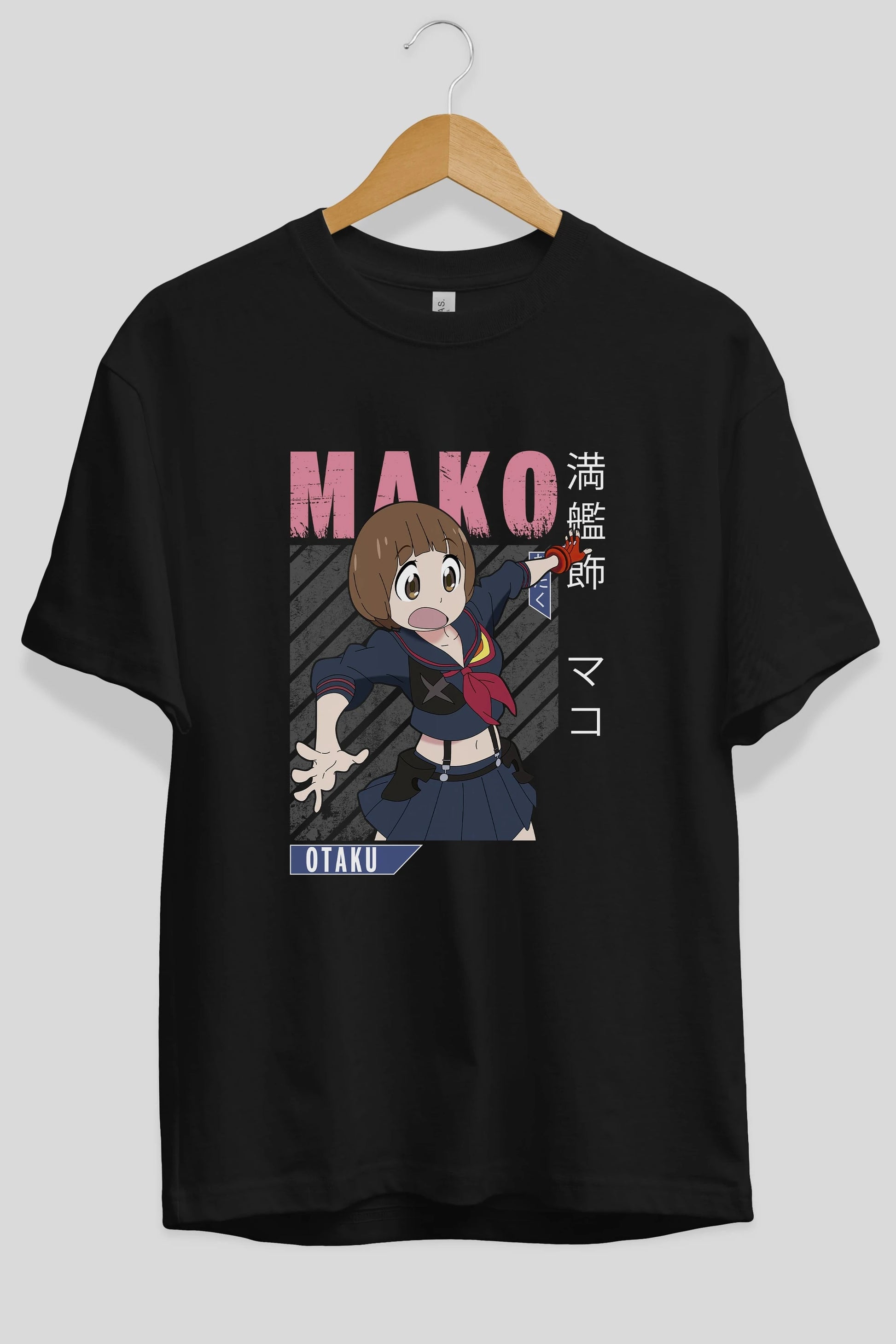 Mako Mankanshoku 2 Anime Ön Baskılı Oversize t-shirt %100 pamuk Erkek Kadın Unisex