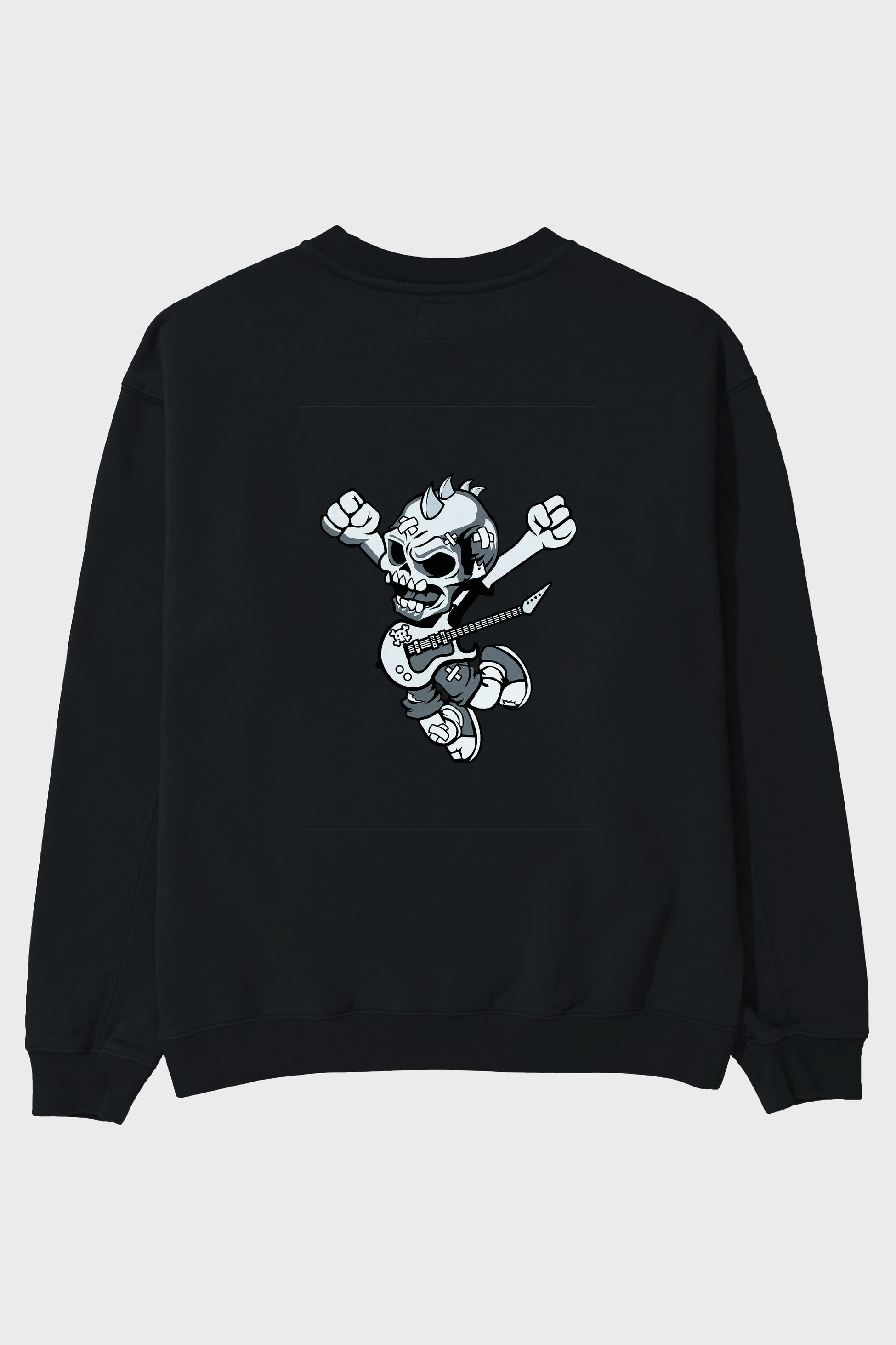 Punk Rocker Metal Guitar Arka Baskılı Oversize Sweatshirt Erkek Kadın Unisex