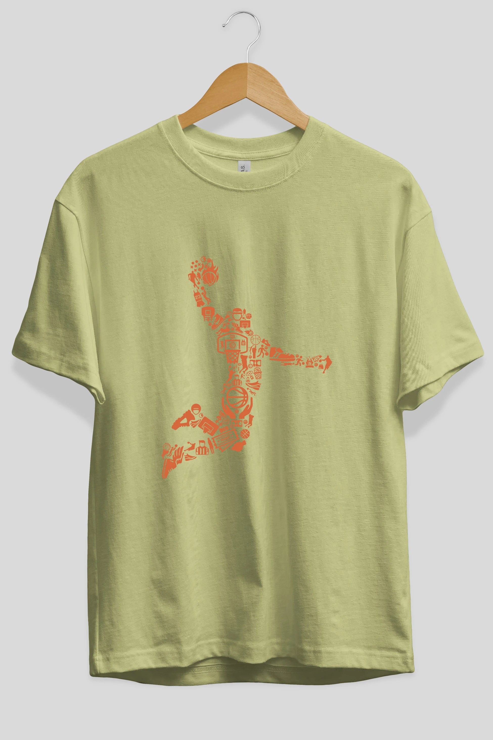 Basketball Player Ön Baskılı Oversize t-shirt %100 pamuk Erkek Kadın Unisex