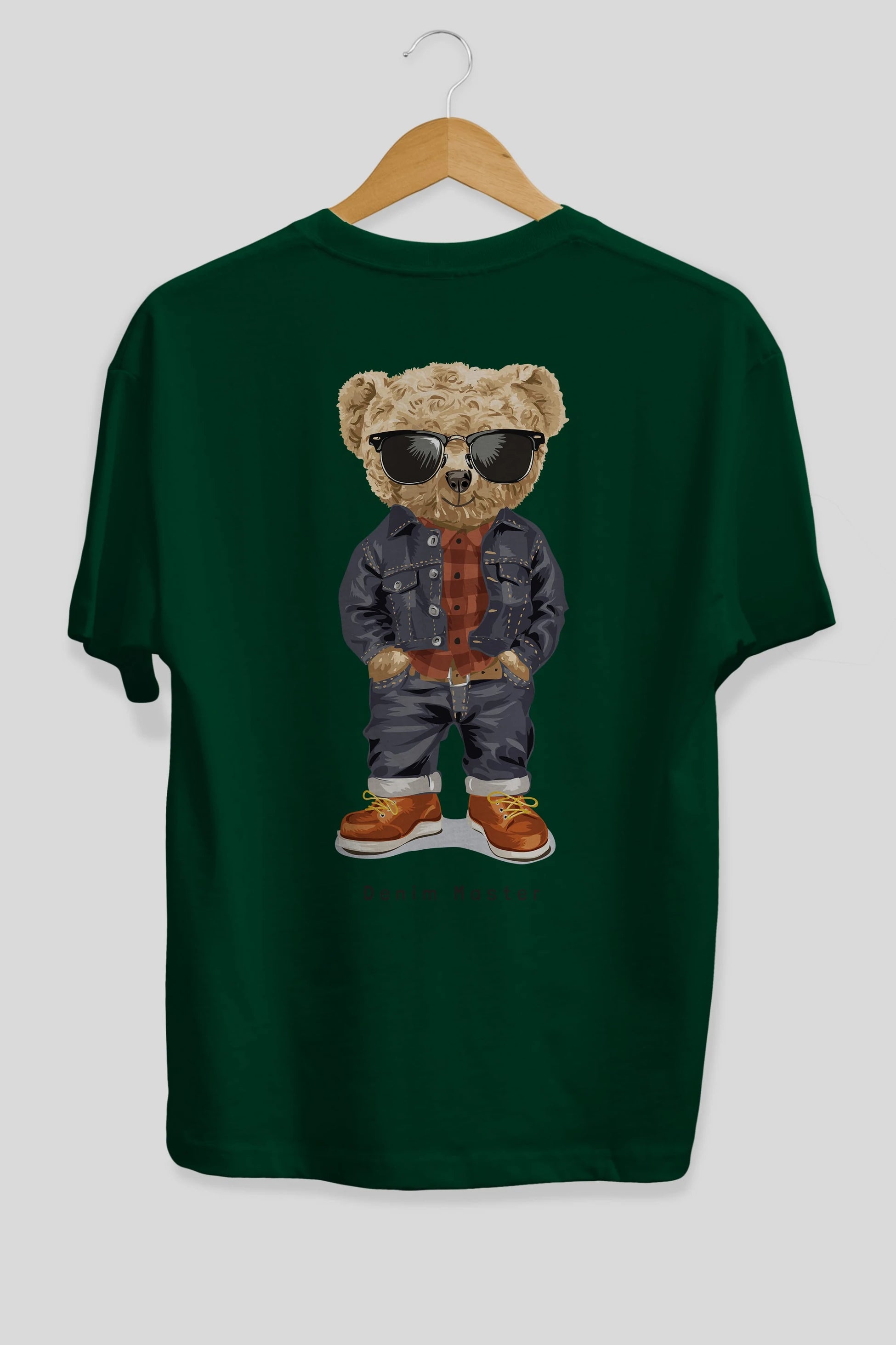 Teddy Bear Tarz Arka Baskılı Oversize t-shirt Erkek Kadın Unisex %100 Pamuk