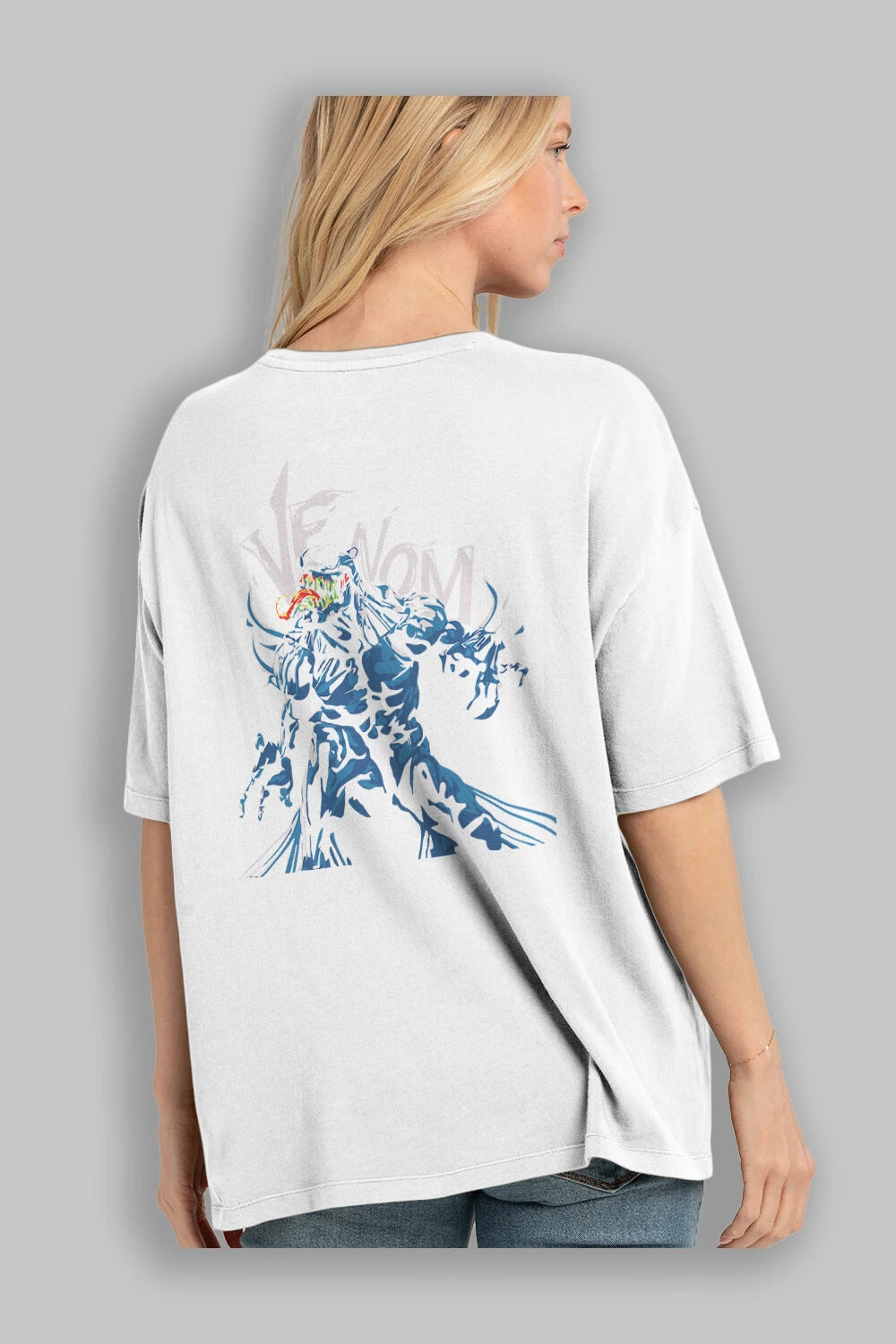 Venom (8) Arka Baskılı Oversize t-shirt Erkek Kadın Unisex %100 Pamuk Bisiklet Yaka tişort
