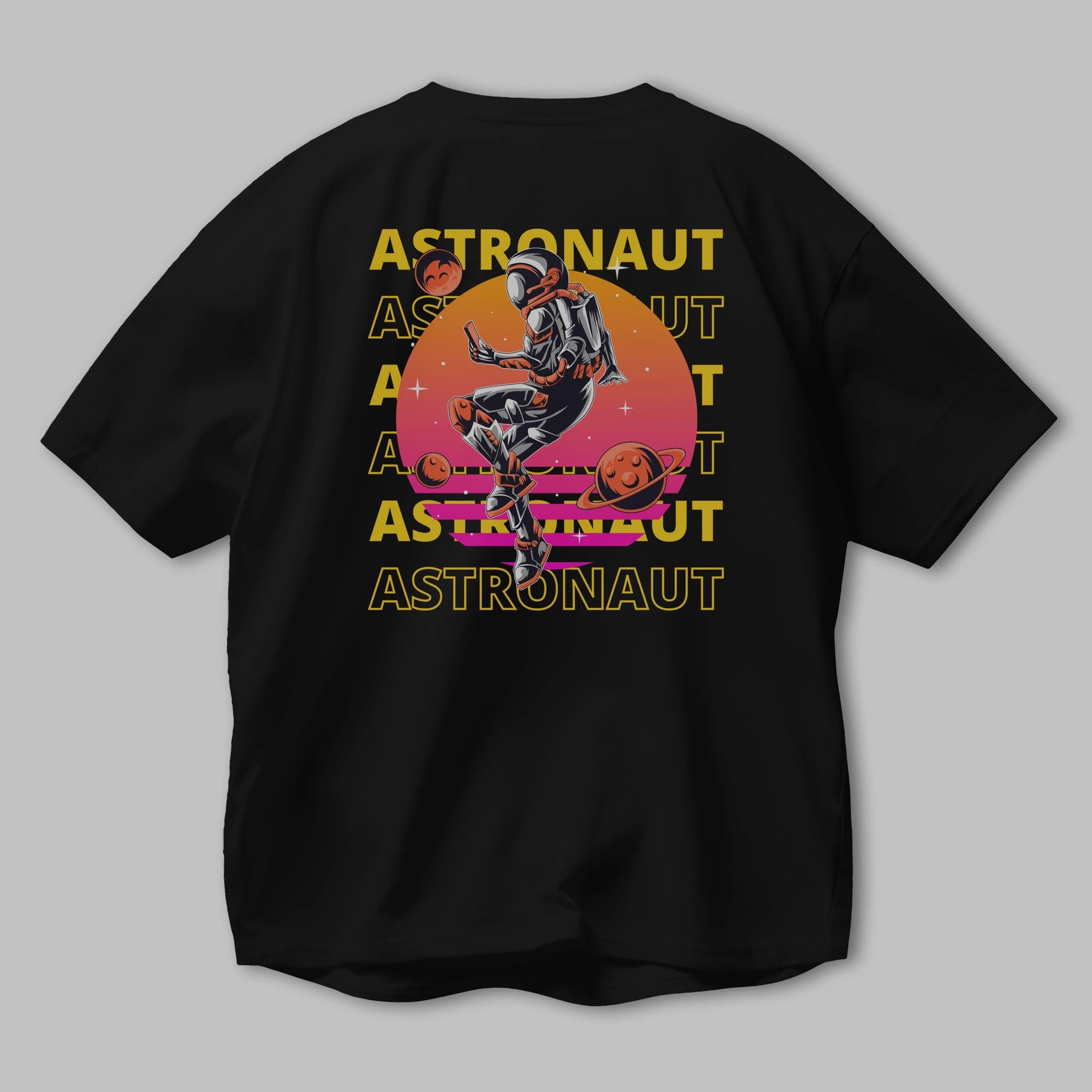 Astronaut Streetwear 2 Arka Baskılı Oversize t-shirt Erkek Kadın Unisex