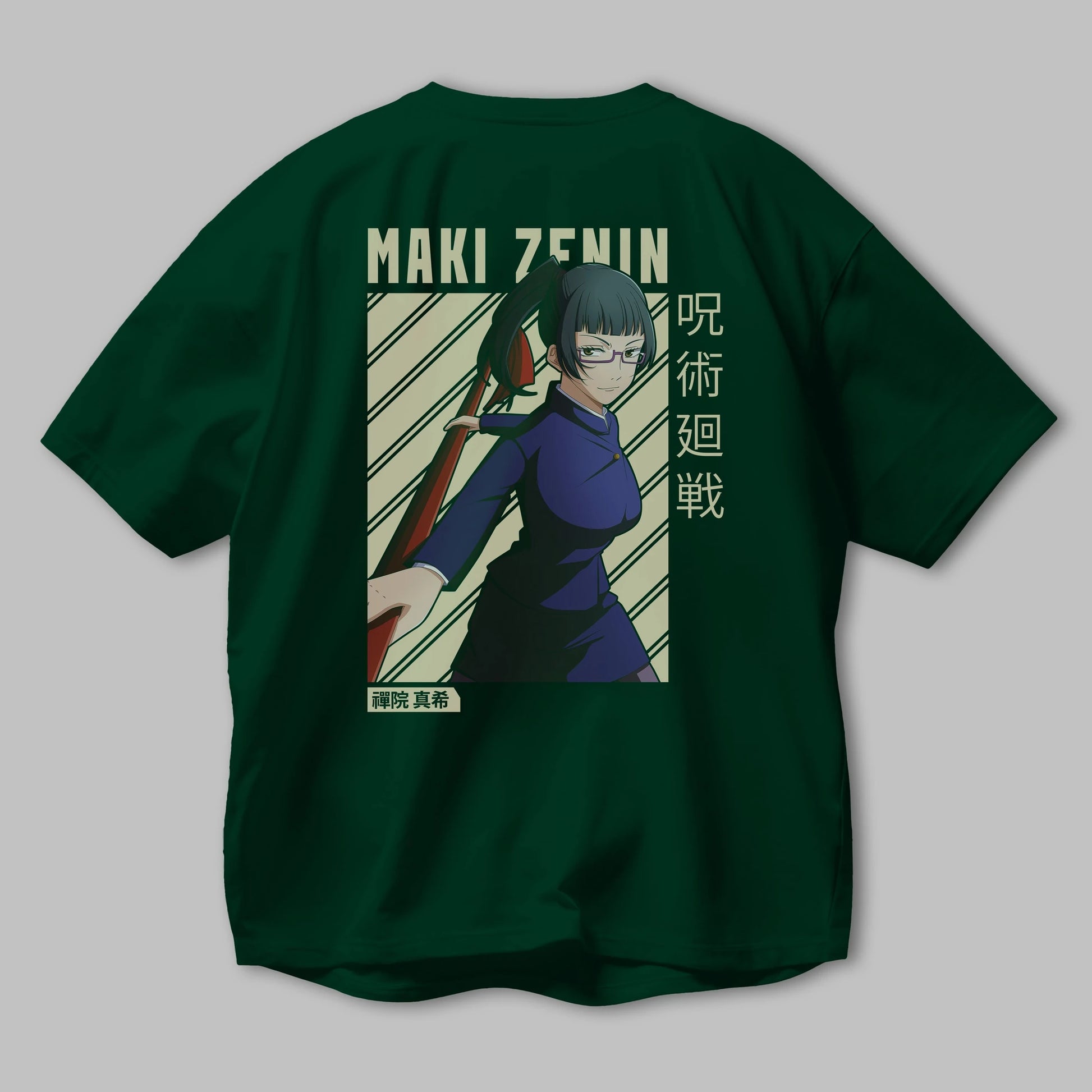 Maki Zenin CHAİNSAWMAN Anime Arka Baskılı Oversize t-shirt Erkek Kadın Unisex