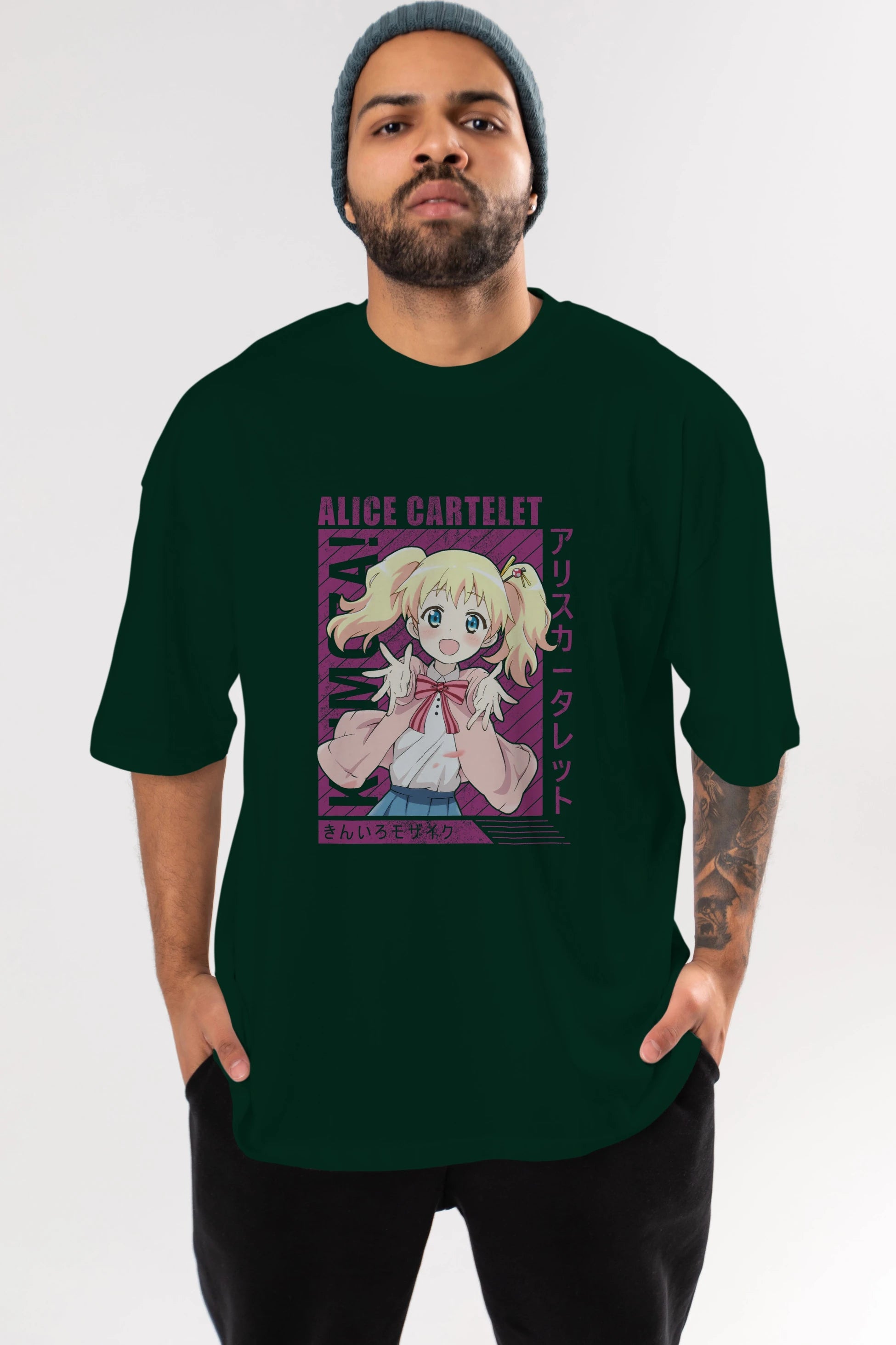Alice Cartelet 12 Anime Ön Baskılı Oversize t-shirt %100 pamuk Erkek Kadın Unisex
