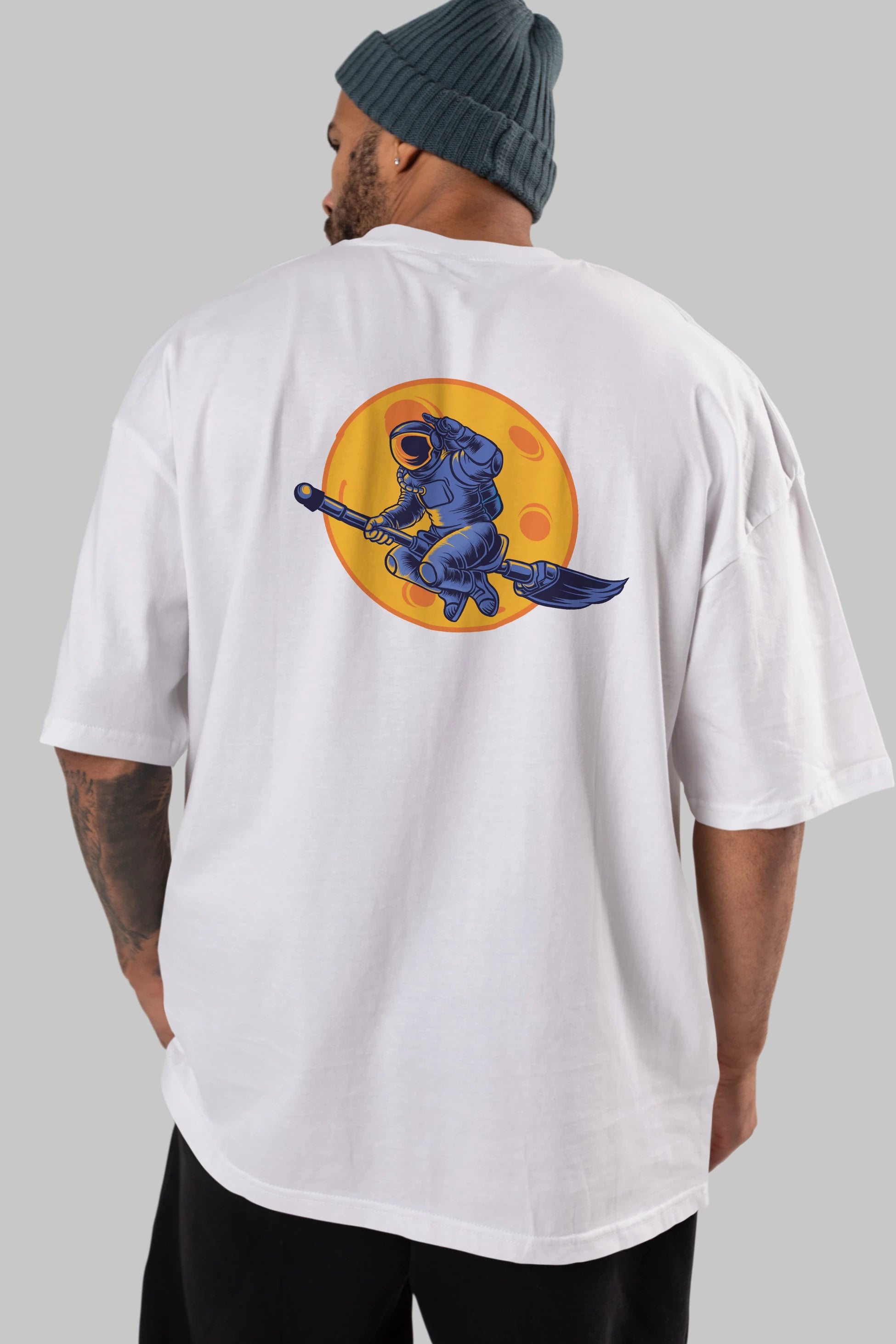 Space Witch Arka Baskılı Oversize t-shirt Erkek Kadın Unisex