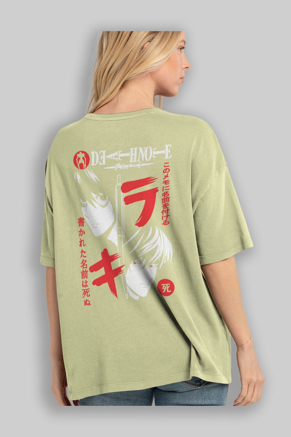 DEATHNOTE L vs KIRA Anime Arka Baskılı Oversize t-shirt Erkek Kadın Unisex