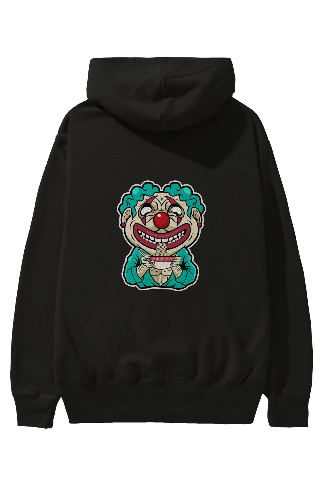 Clown Ramen Arka Baskılı Hoodie Oversize Kapüşonlu Sweatshirt Erkek Kadın Unisex