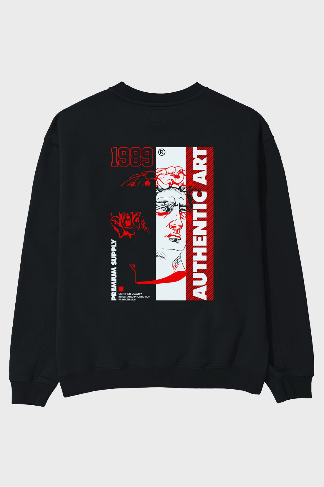 Authentic Art Arka Baskılı Oversize Sweatshirt Erkek Kadın Unisex