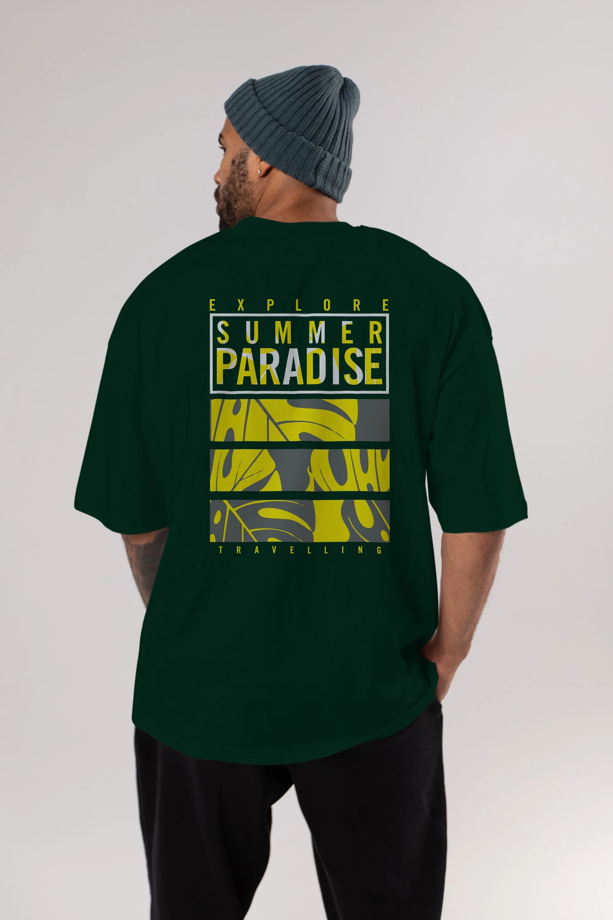 Summer Paradise Arka Baskılı Oversize t-shirt Erkek Kadın Unisex