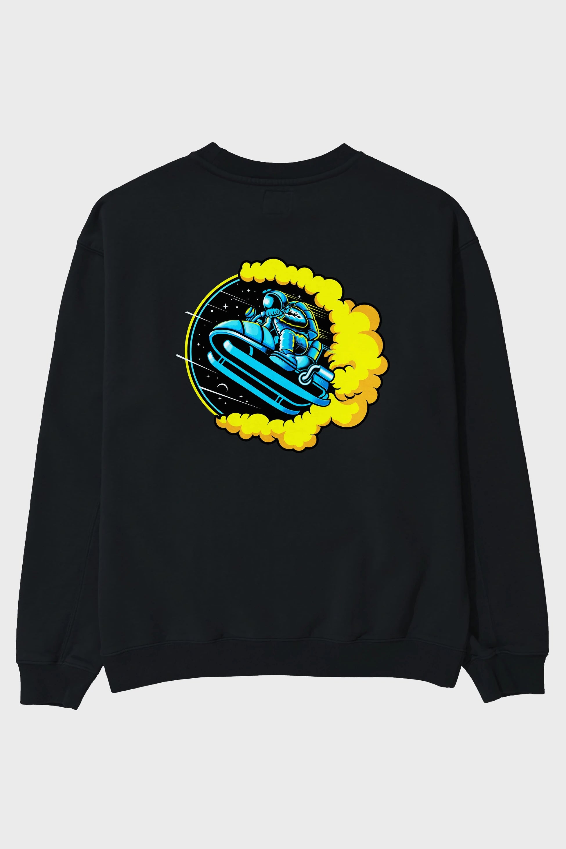 Astrojump with Snowmobile Arka Baskılı Oversize Sweatshirt Erkek Kadın Unisex
