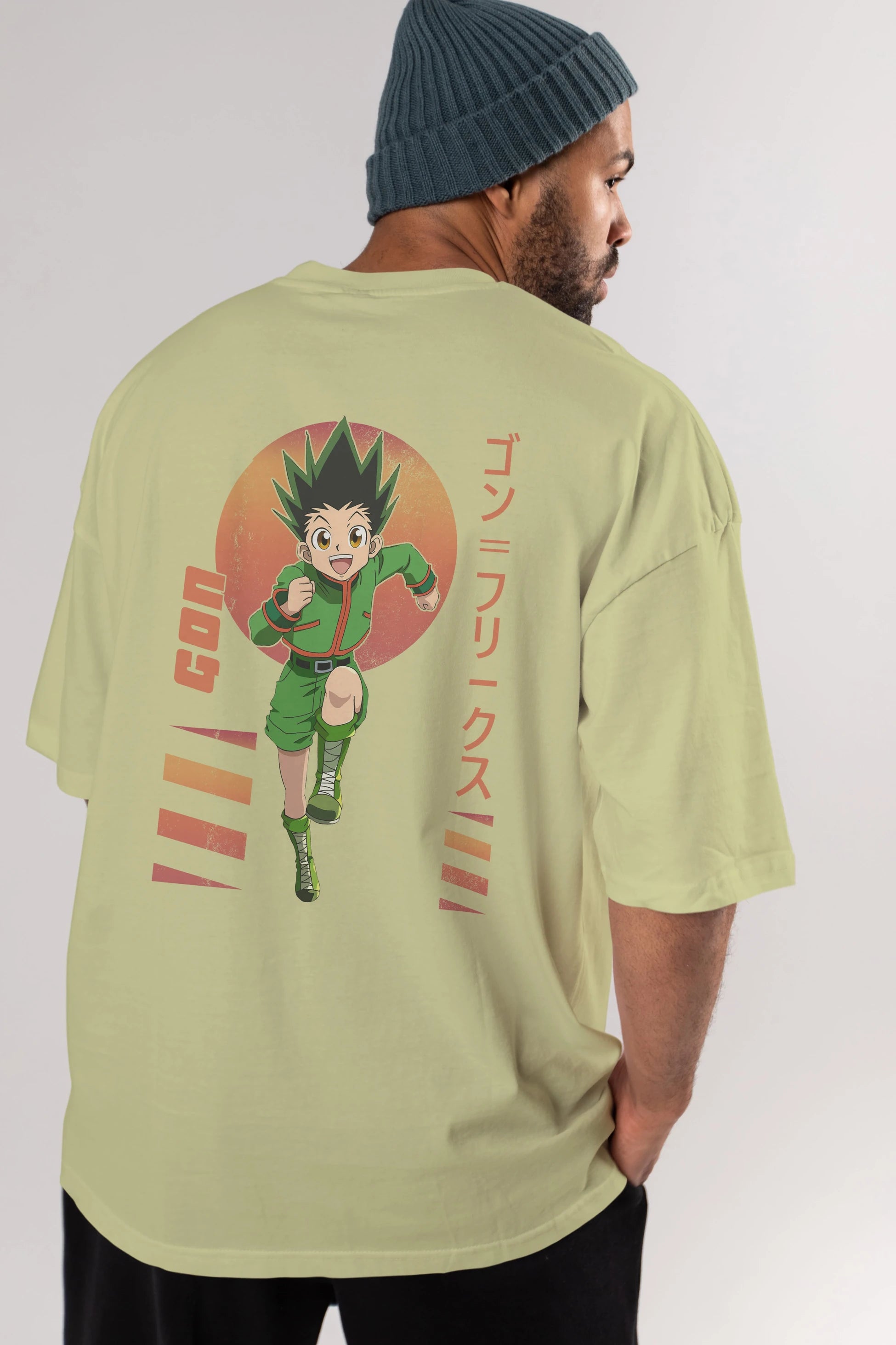 Gon Freecss HUNTER X HUNTER 2 Anime Arka Baskılı Oversize t-shirt Erkek Kadın Unisex