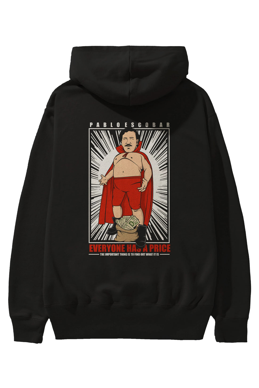 Pablo Escobar Luchador Arka Baskılı Hoodie Oversize Kapüşonlu Sweatshirt Erkek Kadın Unisex