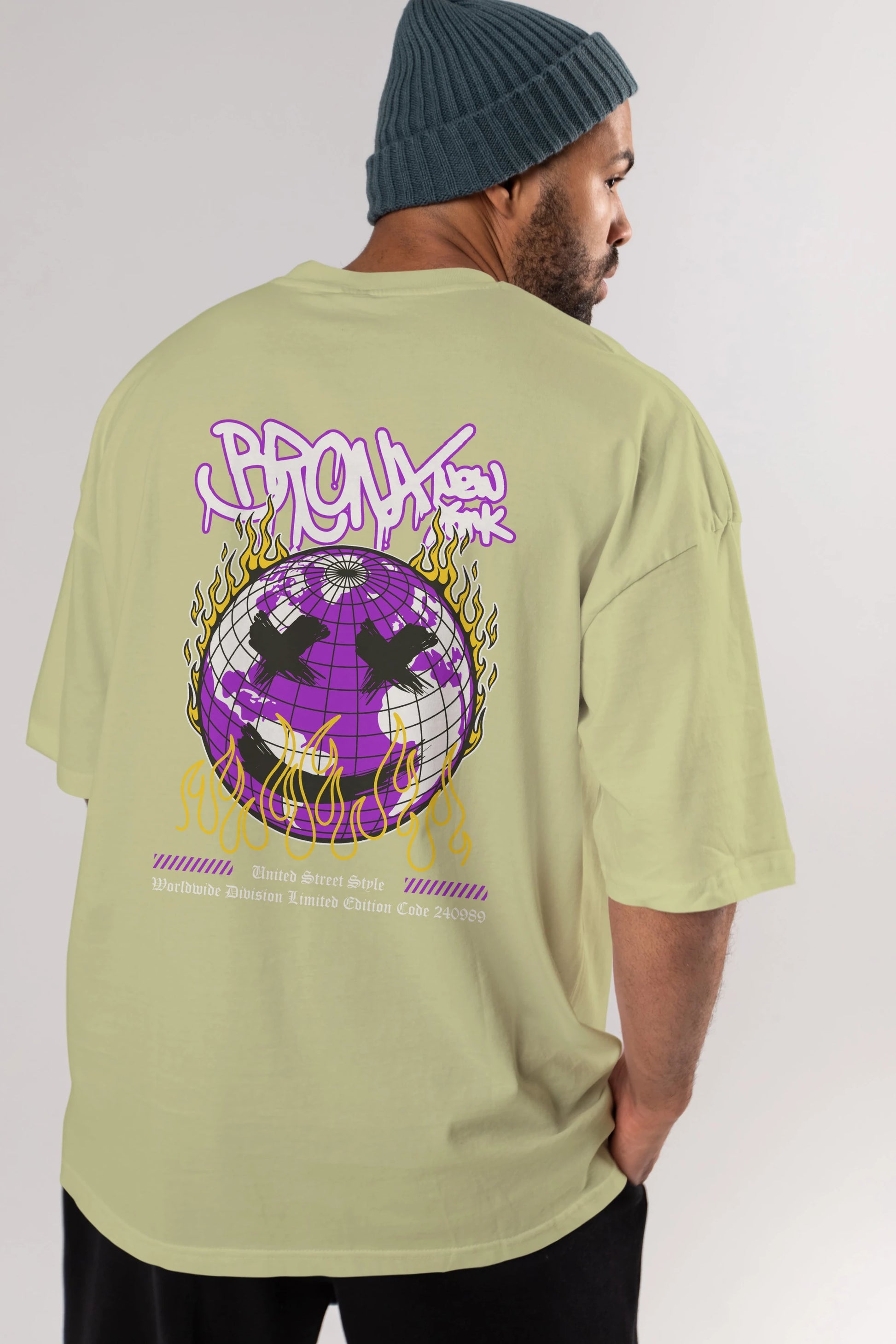Bronx New York Arka Baskılı Oversize t-shirt Erkek Kadın Unisex
