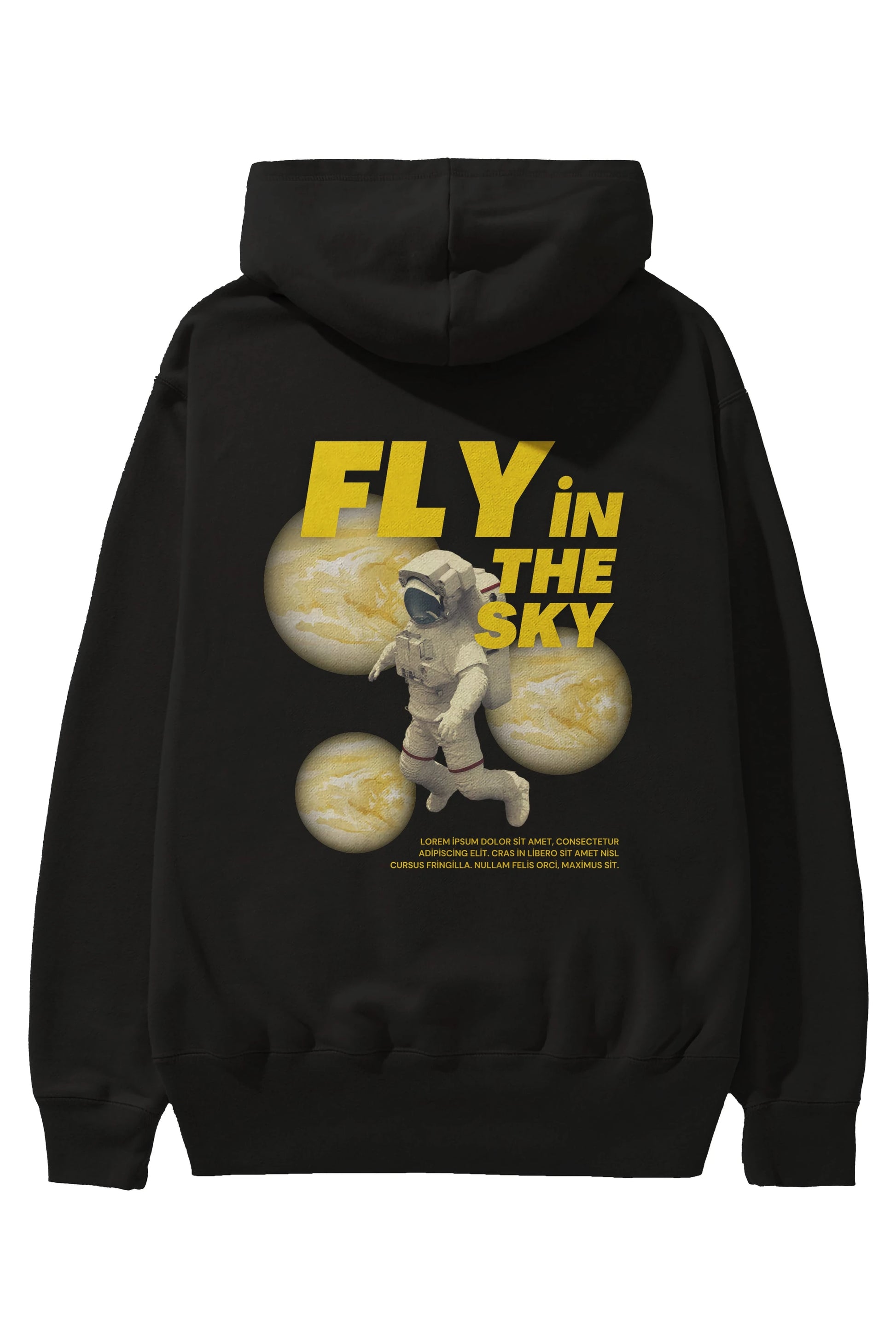 Fly in The Sky Arka Baskılı Oversize Hoodie Kapüşonlu Sweatshirt Erkek Kadın Unisex