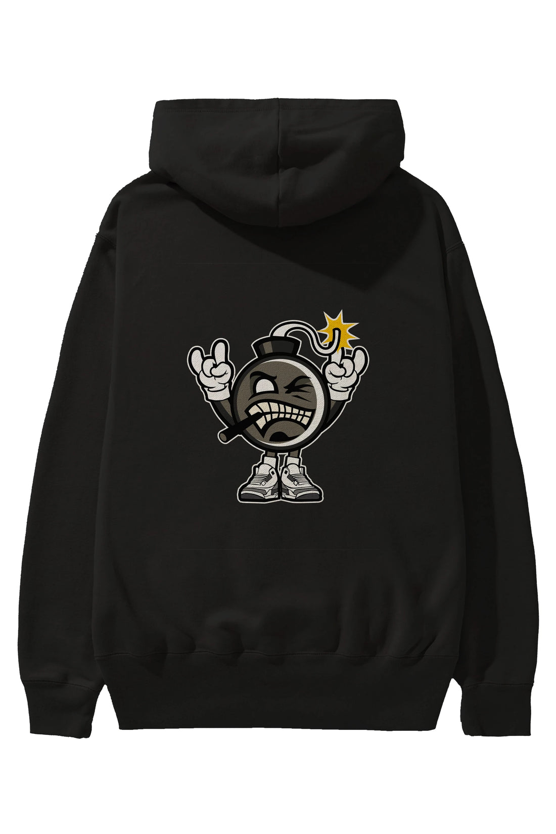 Evil Bomb Arka Baskılı Hoodie Oversize Kapüşonlu Sweatshirt Erkek Kadın Unisex