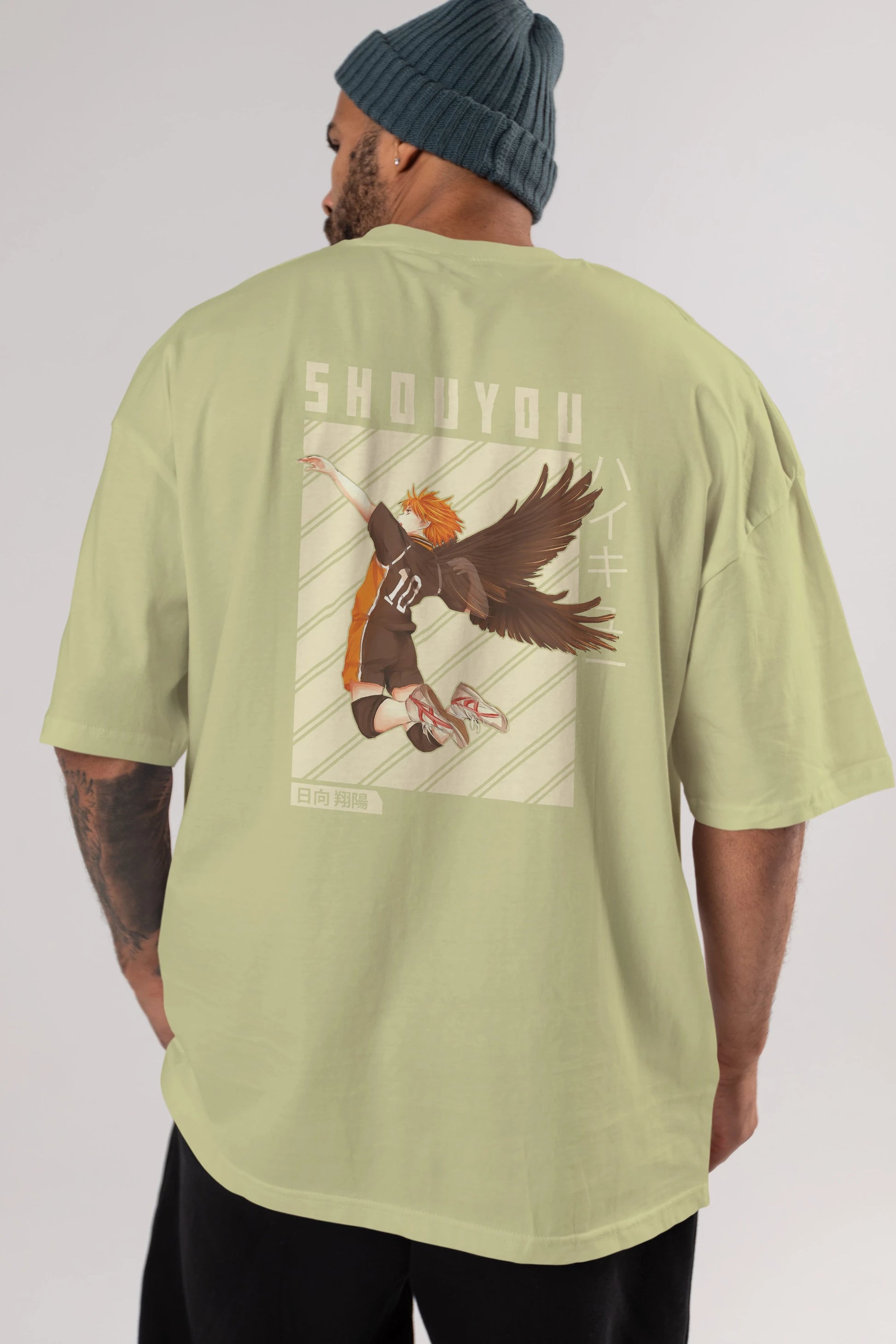 Shouyou Hinata 3 Anime Arka Baskılı Oversize t-shirt Erkek Kadın Unisex