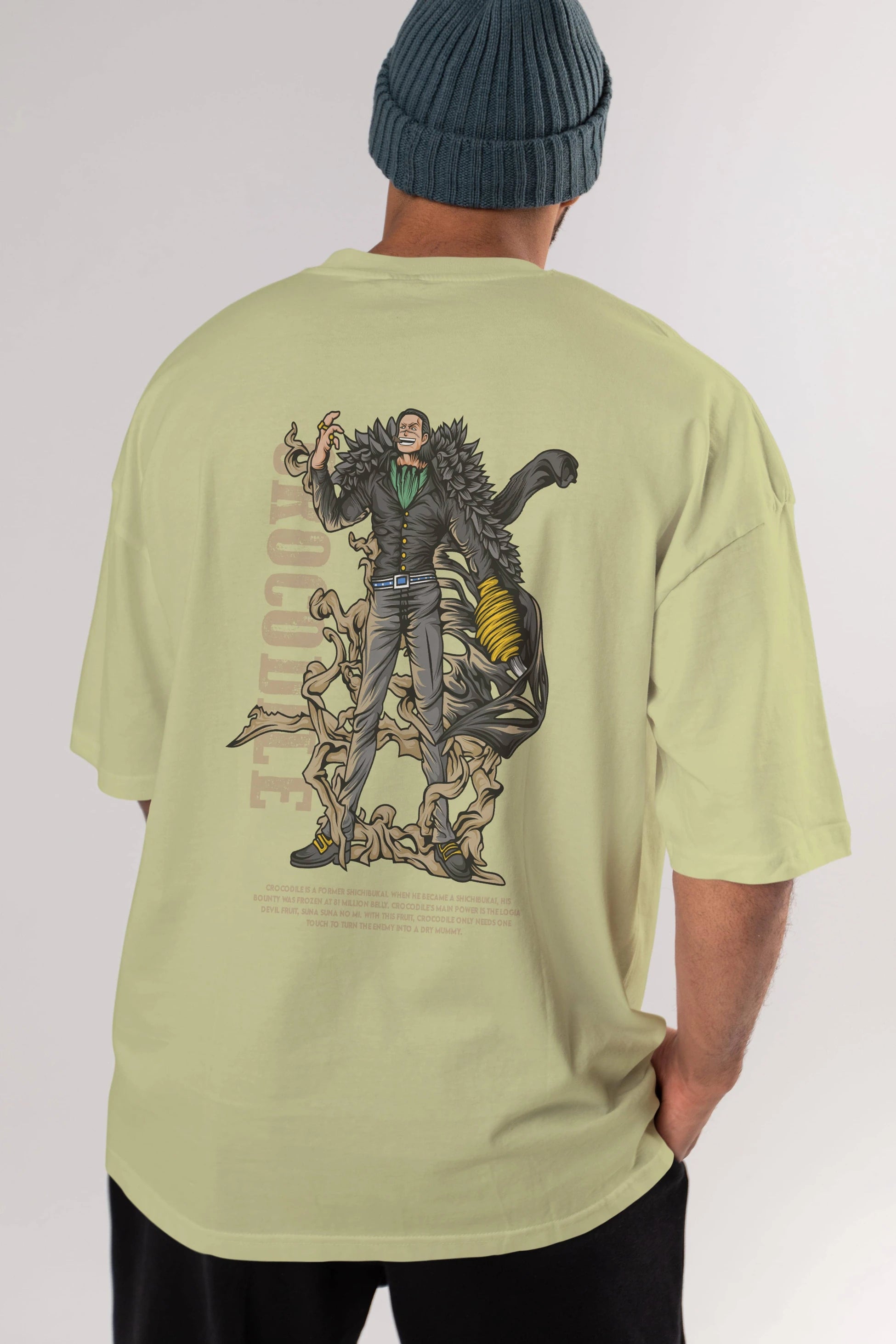 Crocodile Anime Arka Baskılı Oversize t-shirt Erkek Kadın Unisex