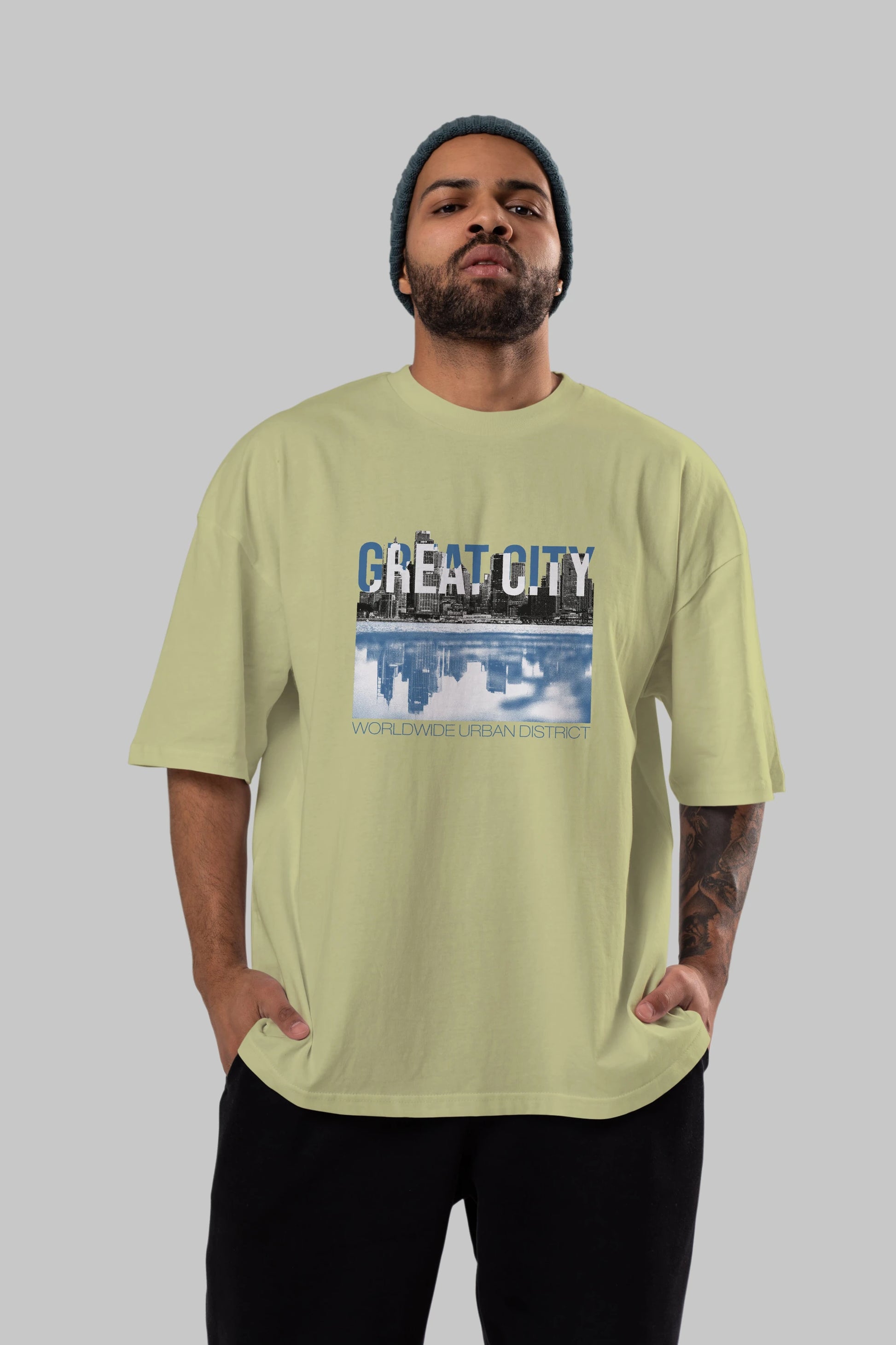 Great City Ön Baskılı Oversize t-shirt Erkek Kadın Unisex