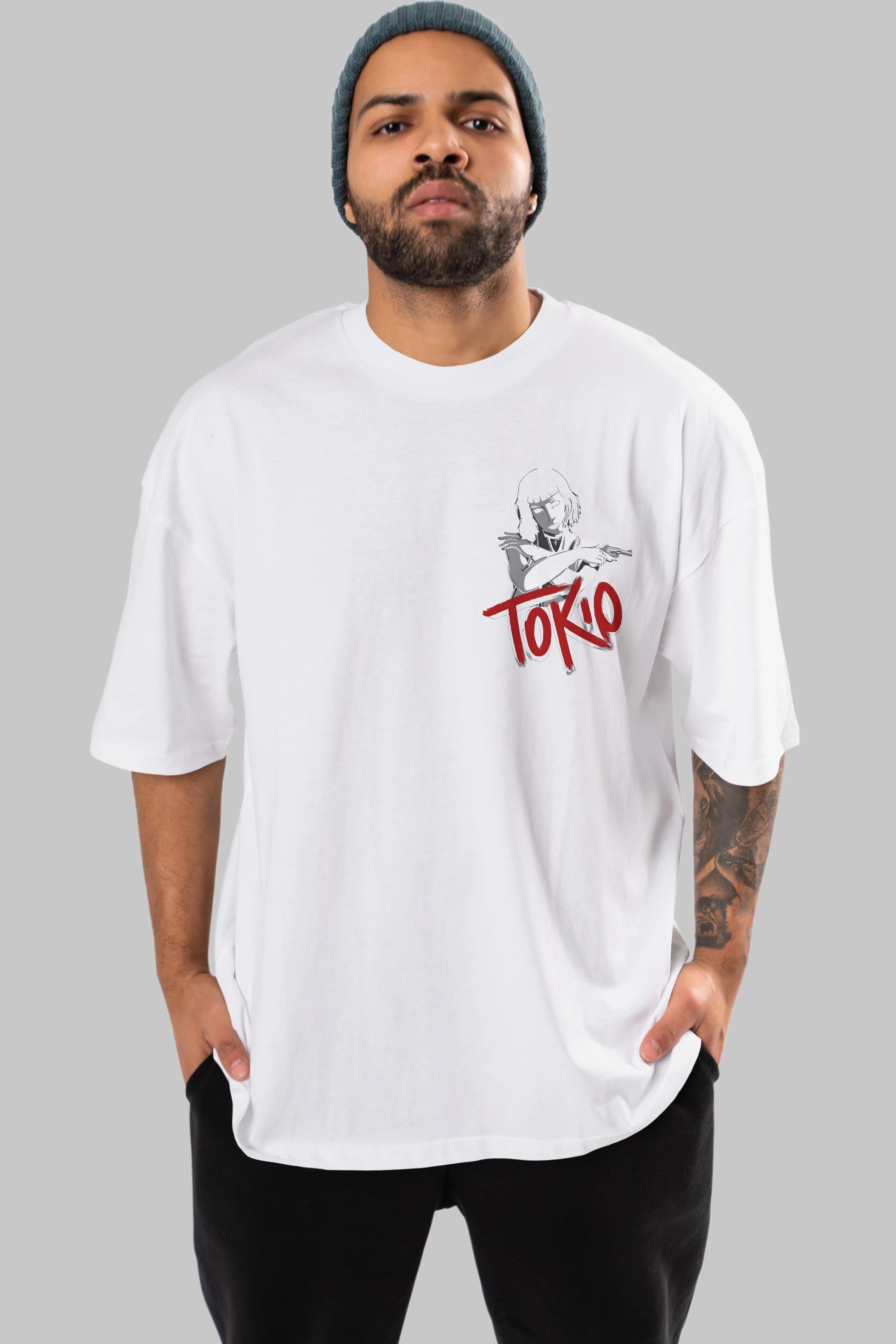 La Casa De Papel (10) Ön Sol Baskılı Oversize t-shirt Erkek Kadın Unisex %100 Pamuk Bisiklet Yaka tişort