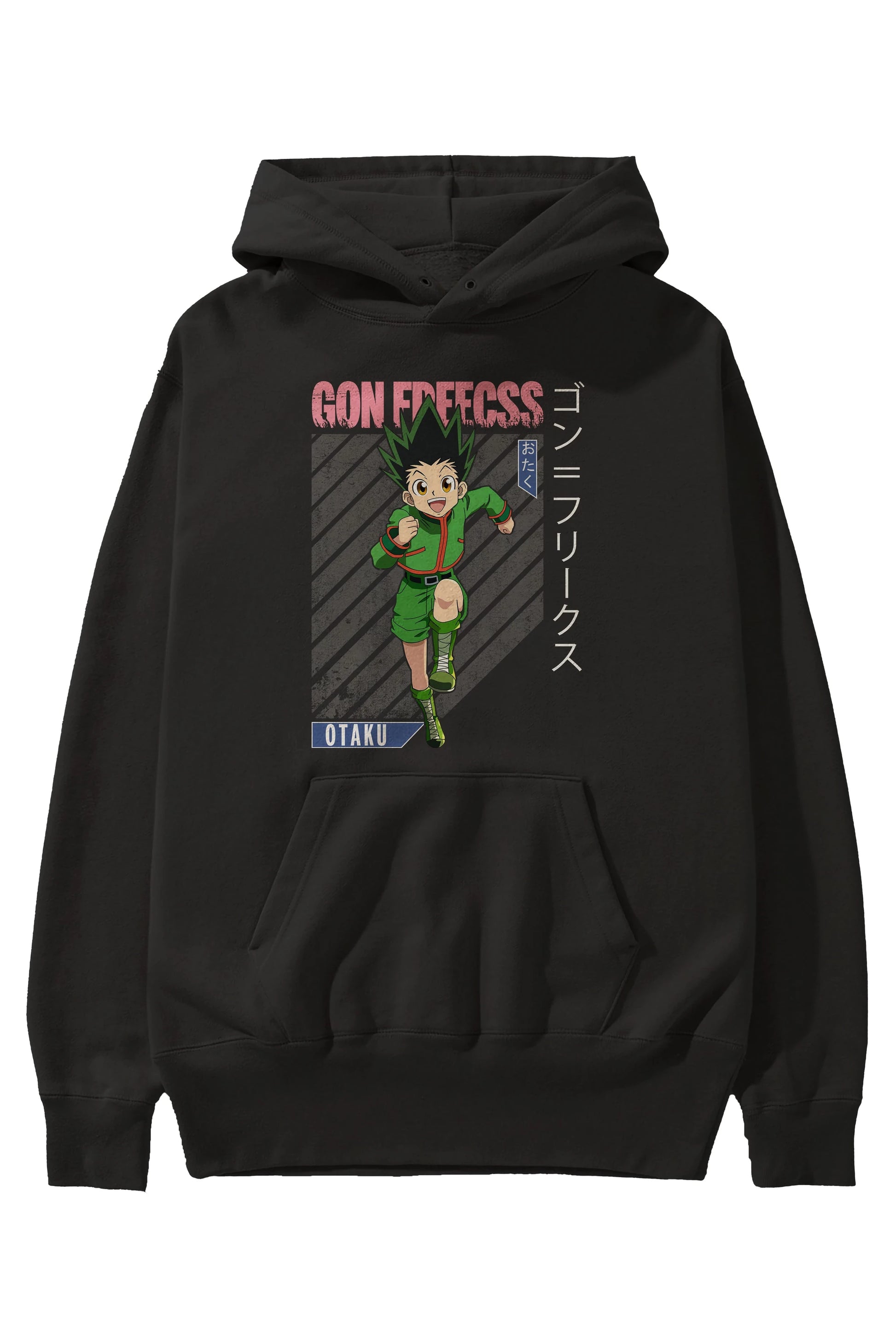 Gon Freecss HUNTER X HUNTER Anime Ön Baskılı Hoodie Oversize Kapüşonlu Sweatshirt Erkek Kadın Unisex