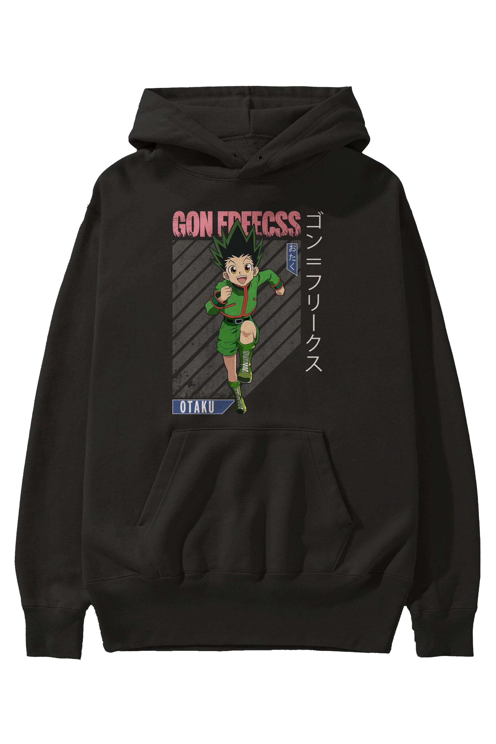 Gon Freecss HUNTER X HUNTER Anime Ön Baskılı Hoodie Oversize Kapüşonlu Sweatshirt Erkek Kadın Unisex