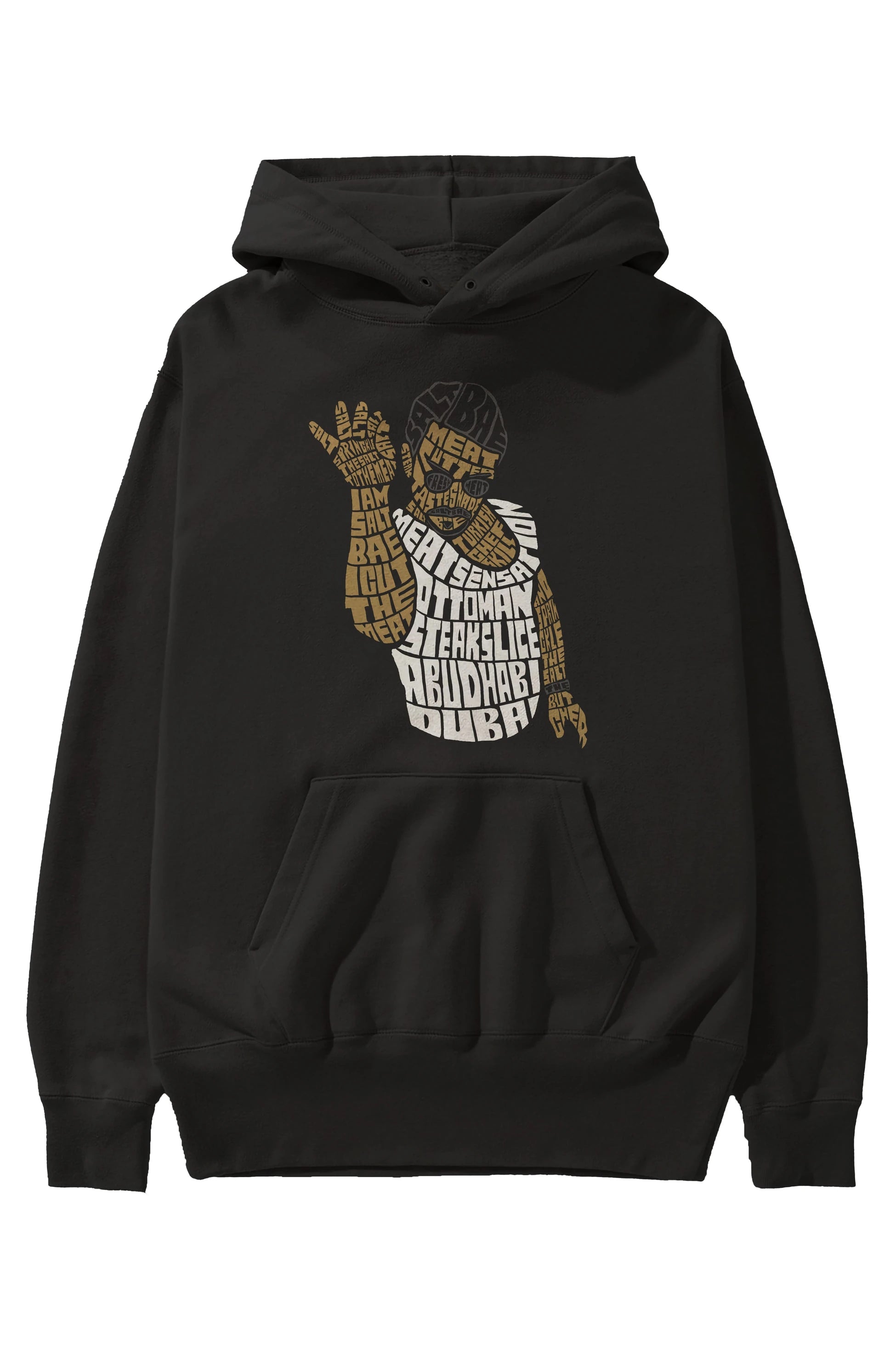 Salt Bae Ön Baskılı Hoodie Oversize Kapüşonlu Sweatshirt Erkek Kadın Unisex