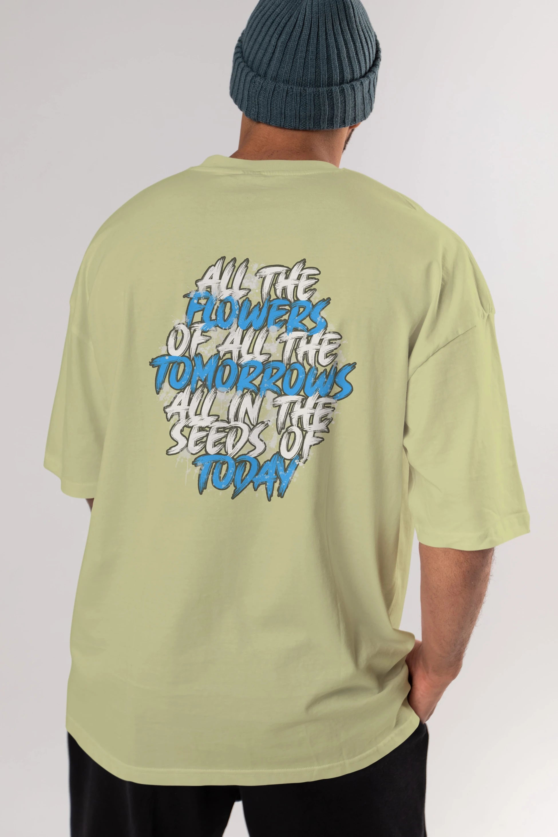 All The Flowers Arka Baskılı Oversize t-shirt Erkek Kadın Unisex