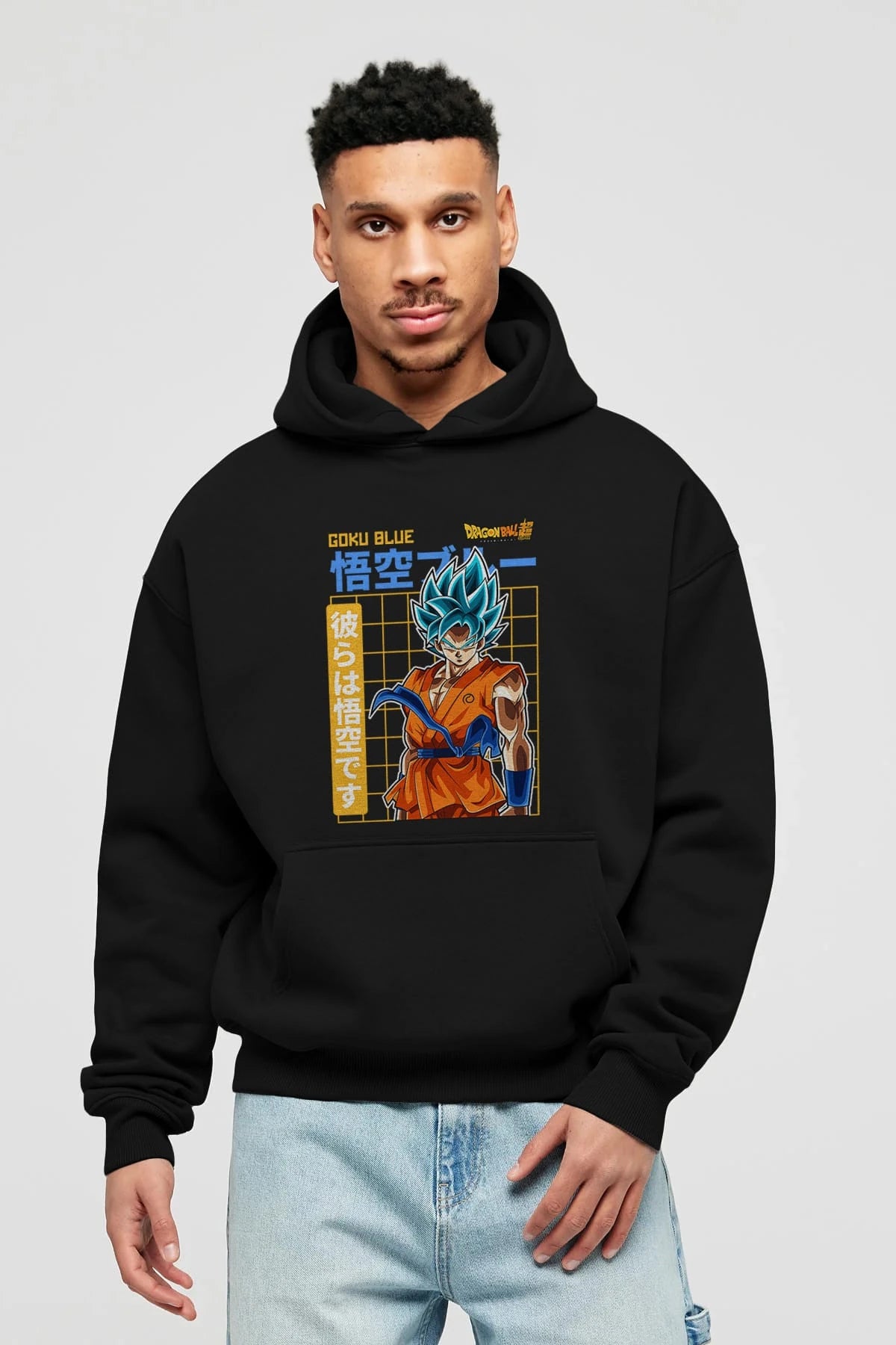 GOKU 1 Anime Ön Baskılı Hoodie Oversize Kapüşonlu Sweatshirt Erkek Kadın Unisex