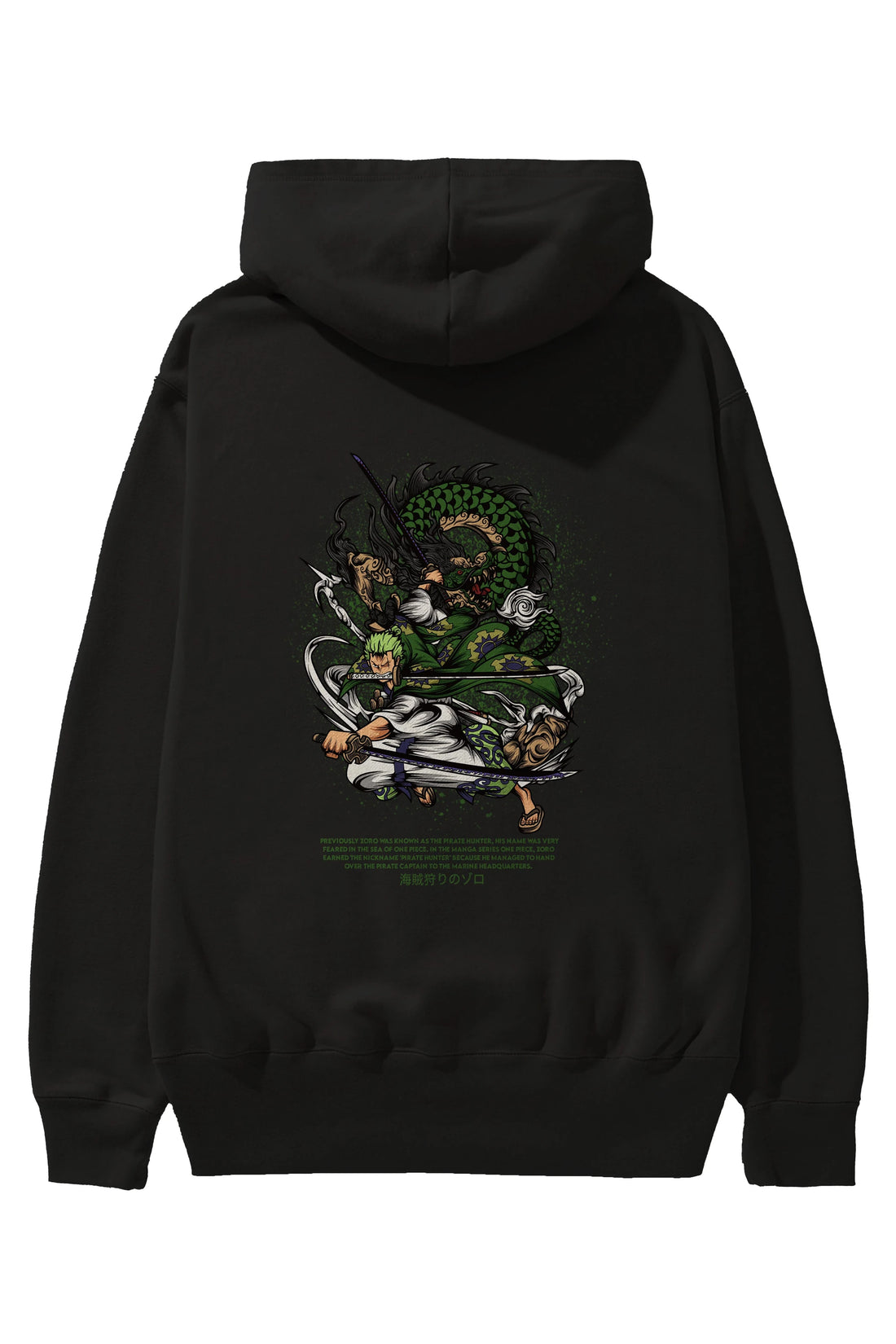 Zoro Anime Arka Baskılı Hoodie Oversize Kapüşonlu Sweatshirt Erkek Kadın Unisex