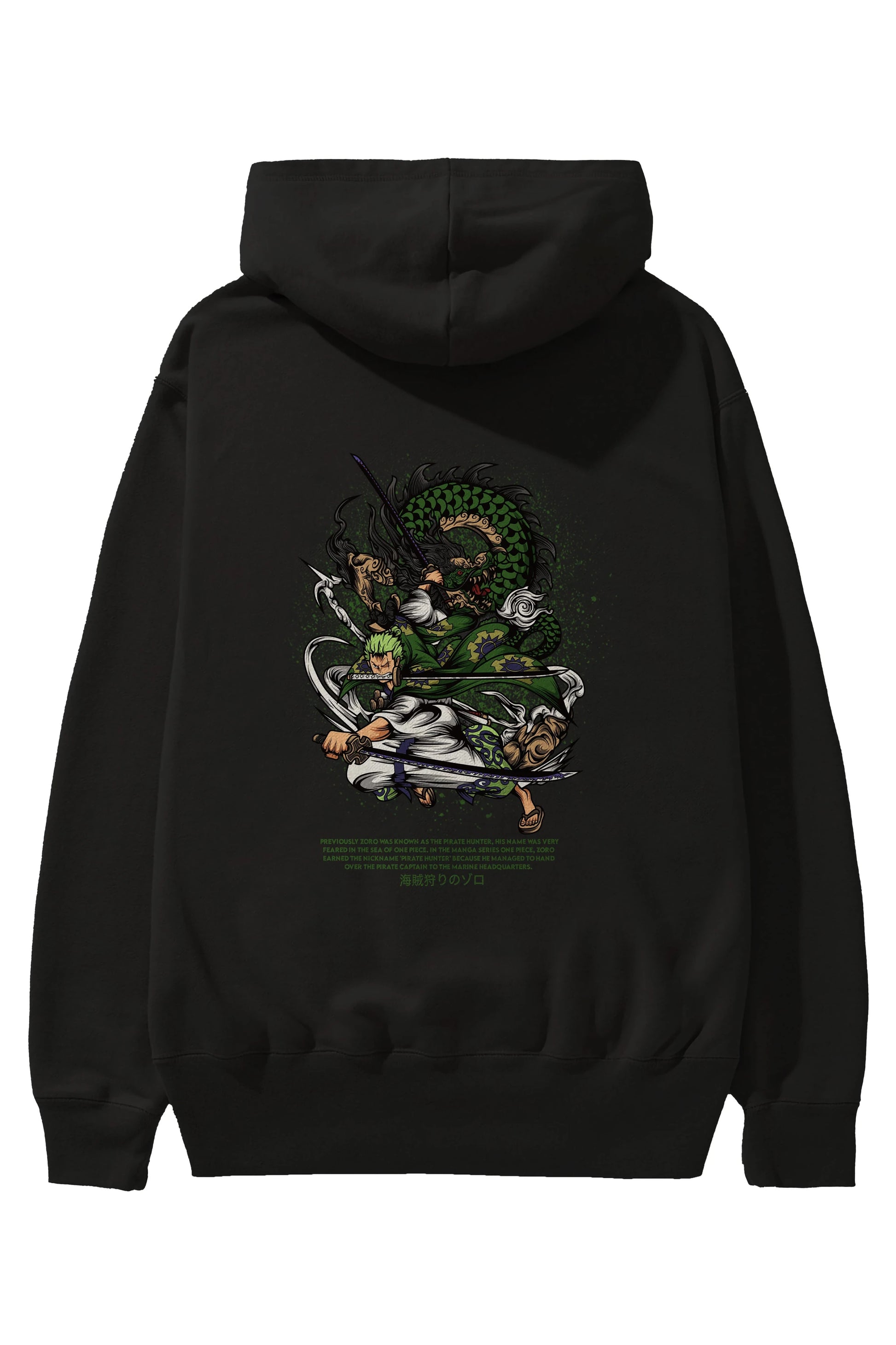 Zoro Anime Arka Baskılı Hoodie Oversize Kapüşonlu Sweatshirt Erkek Kadın Unisex