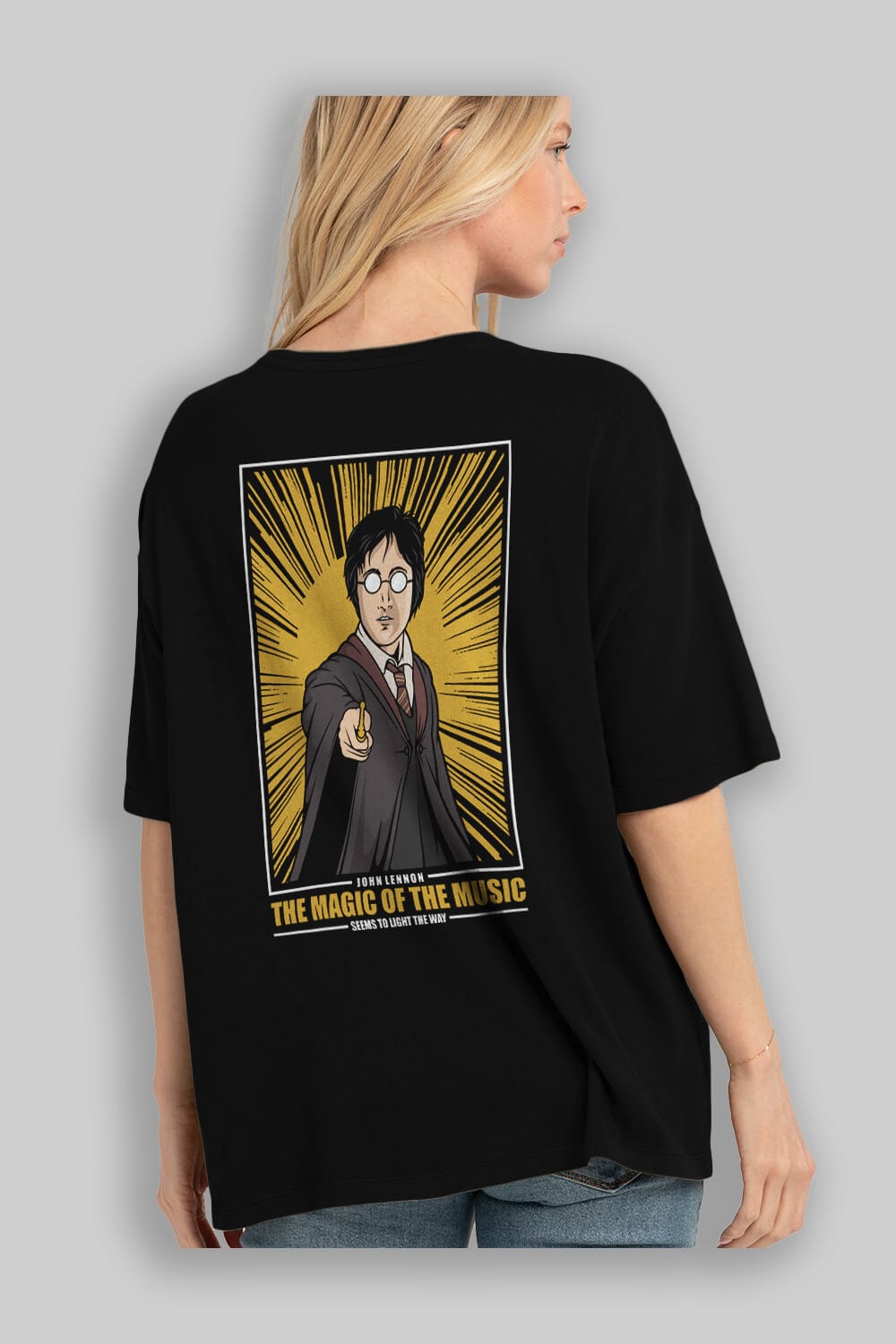 John Potter Arka Baskılı Oversize t-shirt Erkek Kadın Unisex %100 Pamuk tişort