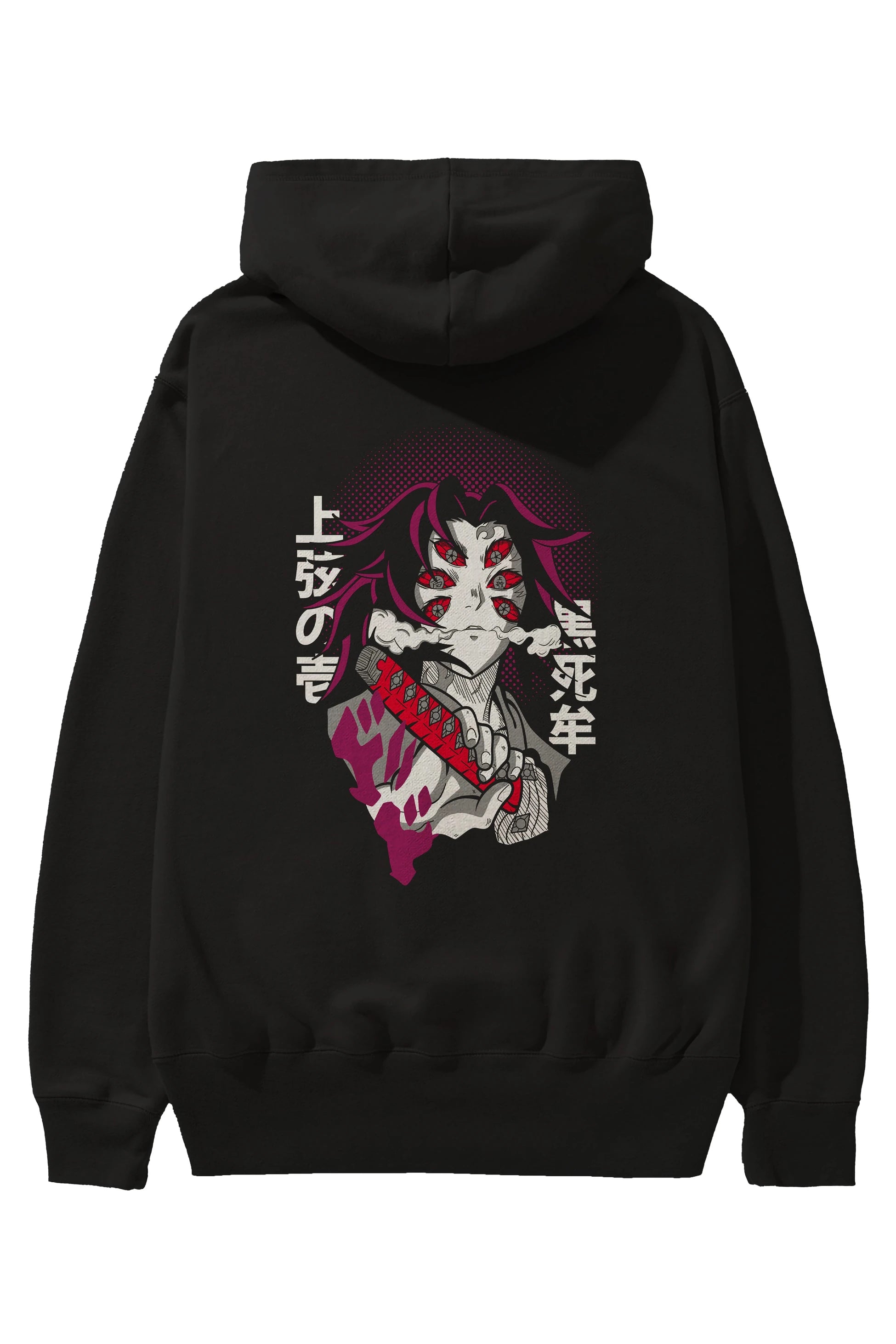 Kokushibo Anime Arka Baskılı Hoodie Oversize Kapüşonlu Sweatshirt Erkek Kadın Unisex