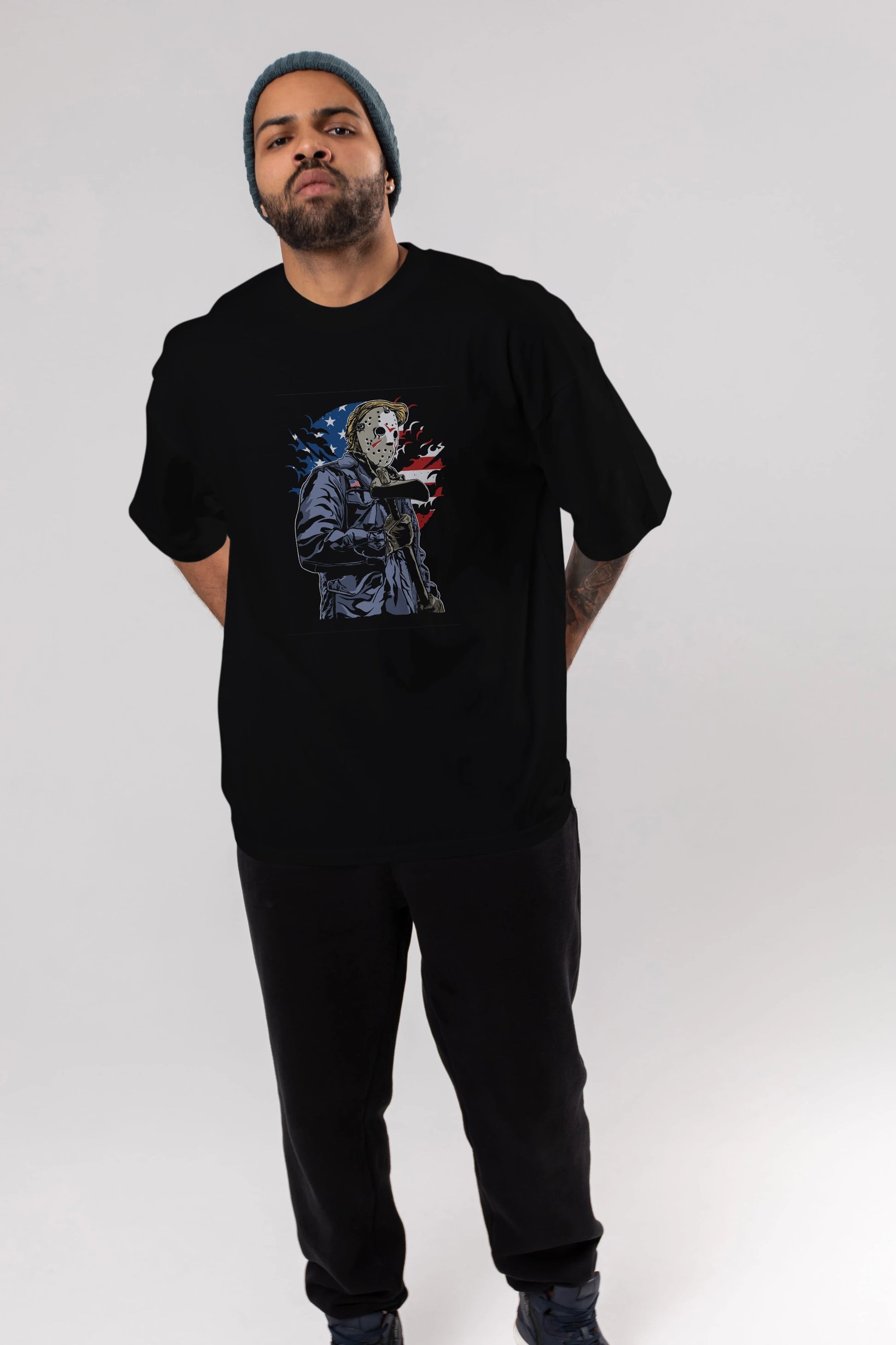 American Killer Ön Baskılı Oversize t-shirt Erkek Kadın Unisex %100 Pamuk tişort