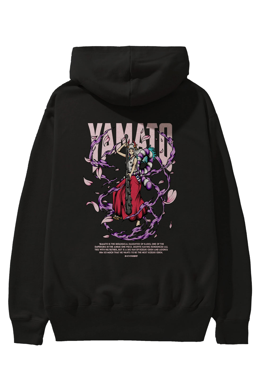 Yamato Anime Arka Baskılı Hoodie Oversize Kapüşonlu Sweatshirt Erkek Kadın Unisex