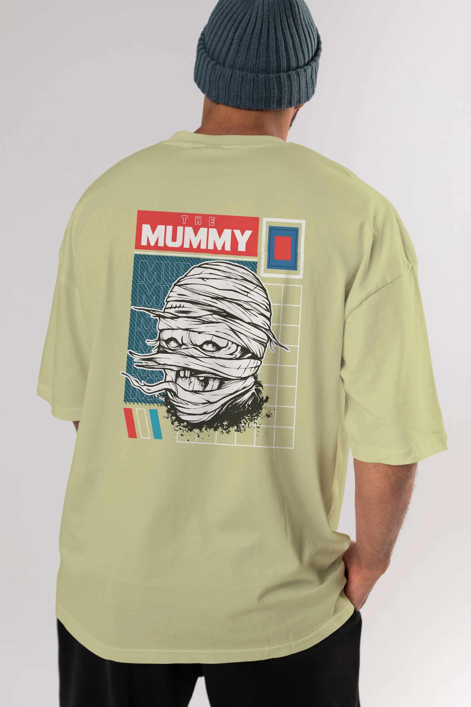 The Mummy Arka Baskılı Oversize t-shirt Erkek Kadın Unisex