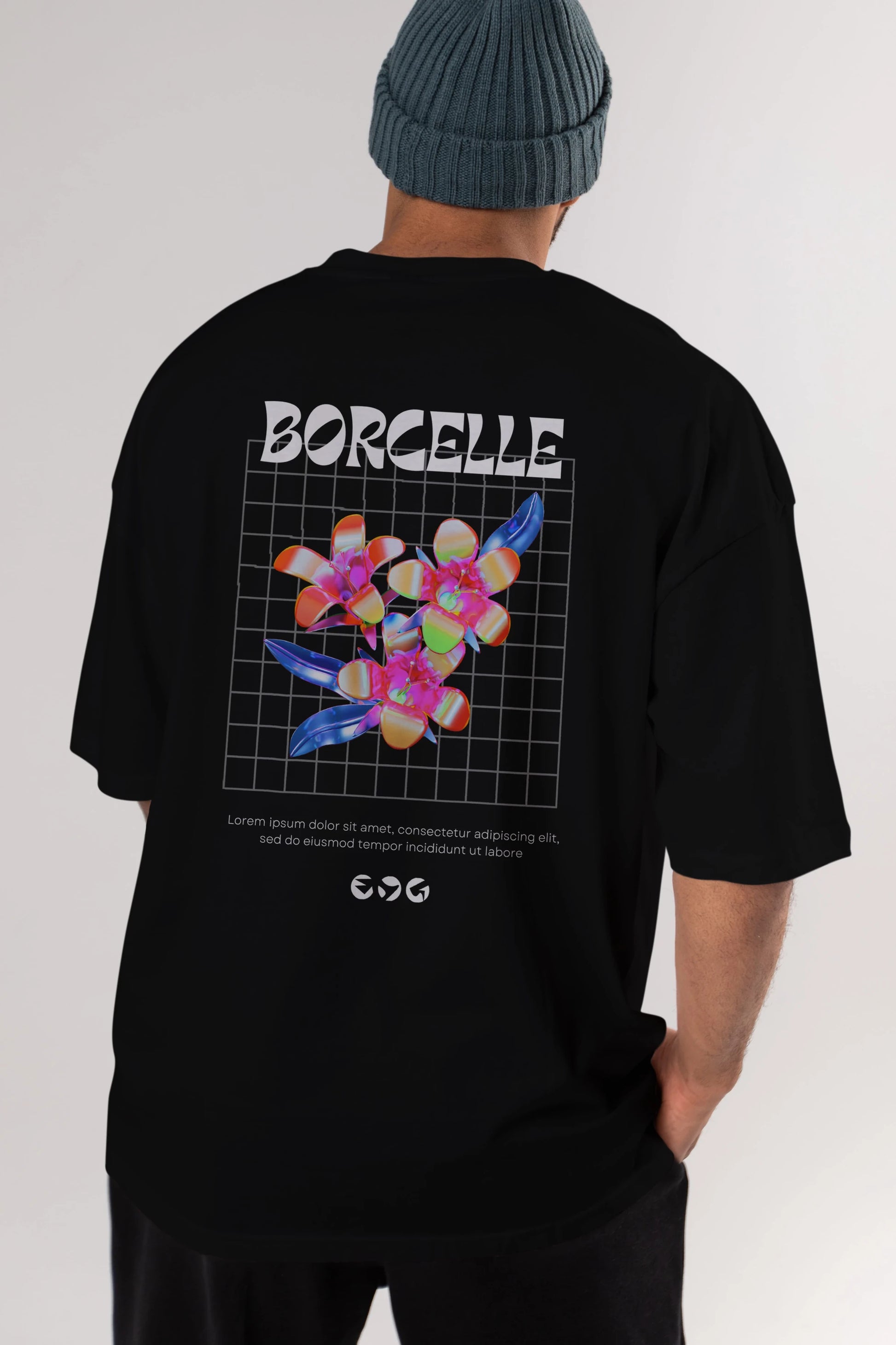 Borcelle Streetwear Arka Baskılı Oversize t-shirt Erkek Kadın Unisex