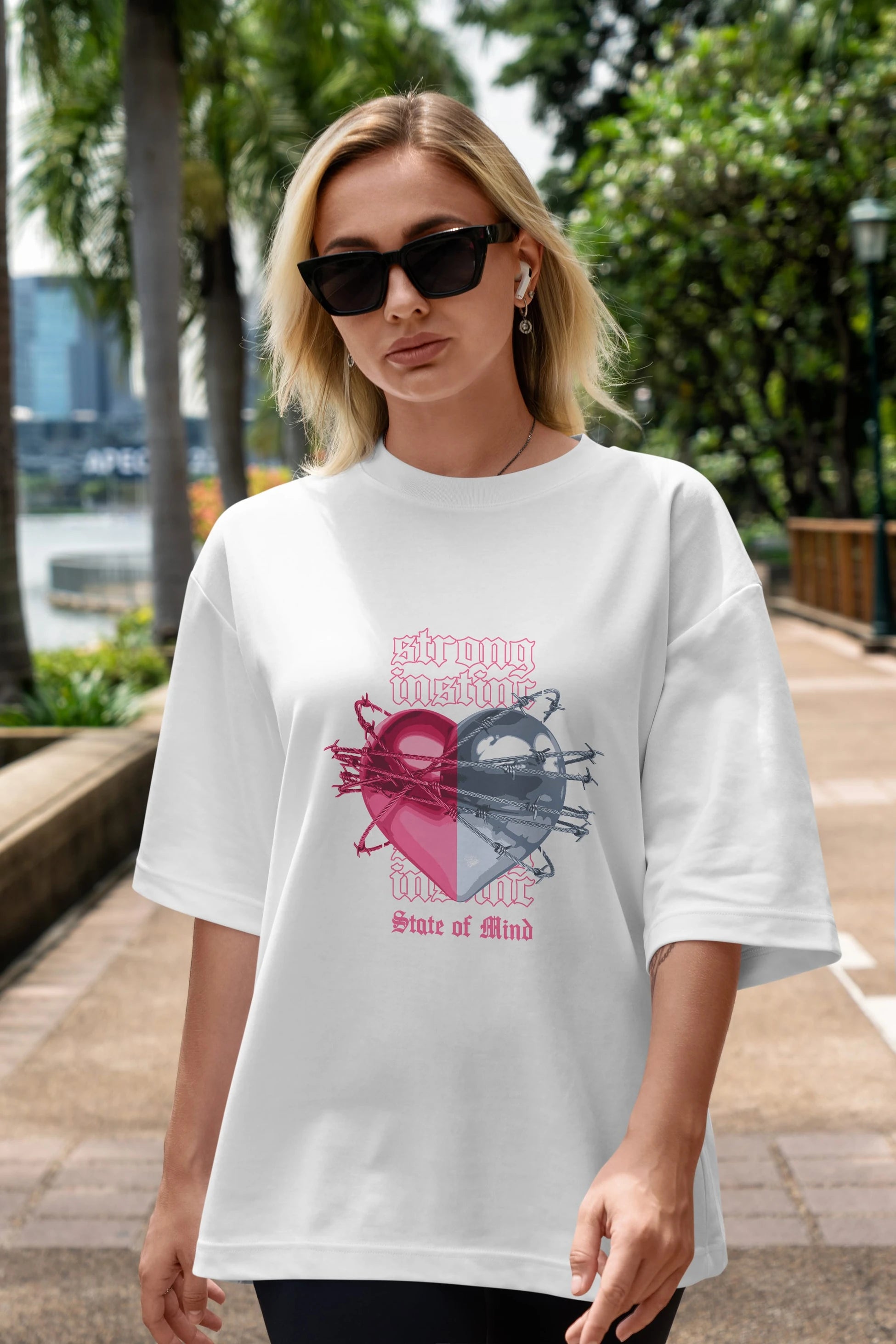 State of Mind Ön Baskılı Oversize t-shirt Erkek Kadın Unisex