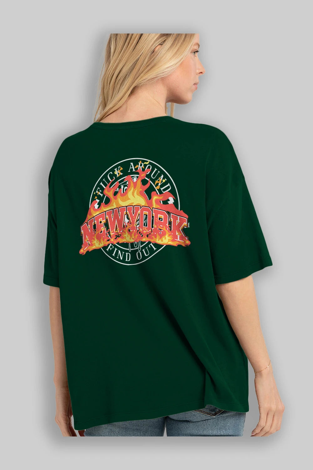 Newyork Style Arka Baskılı Oversize t-shirt Erkek Kadın Unisex