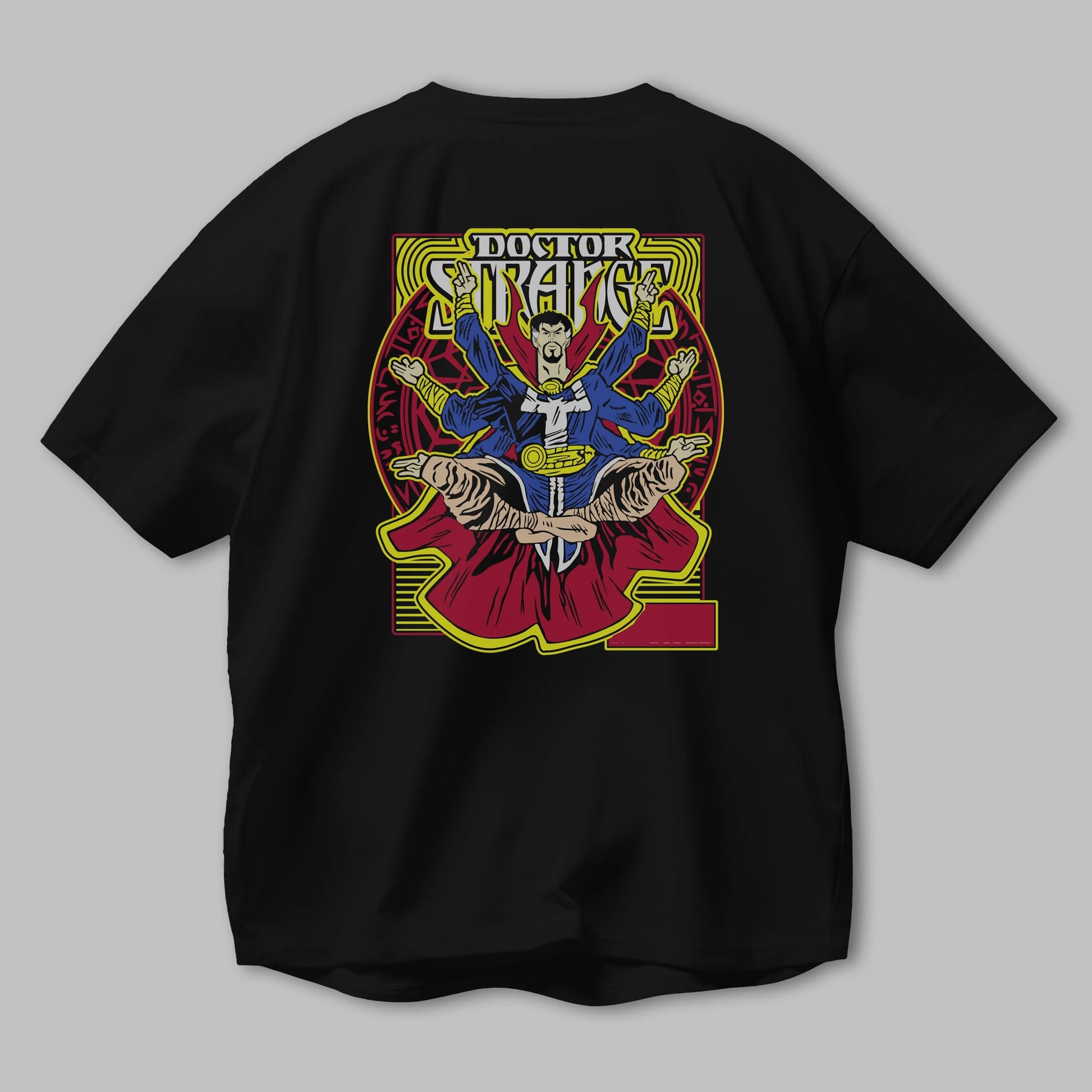 Doctor Strange (1) Arka Baskılı Oversize t-shirt Erkek Kadın Unisex %100 Pamuk Bisiklet Yaka tişort