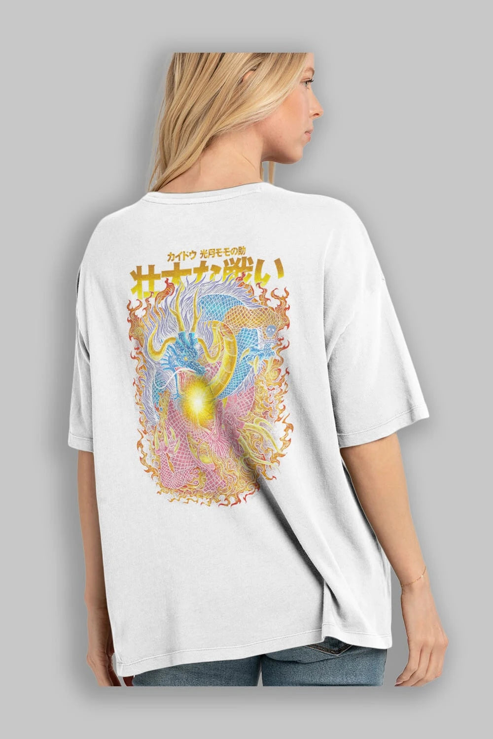 ONE PIECE (4) Anime Arka Baskılı Oversize t-shirt Erkek Kadın Unisex