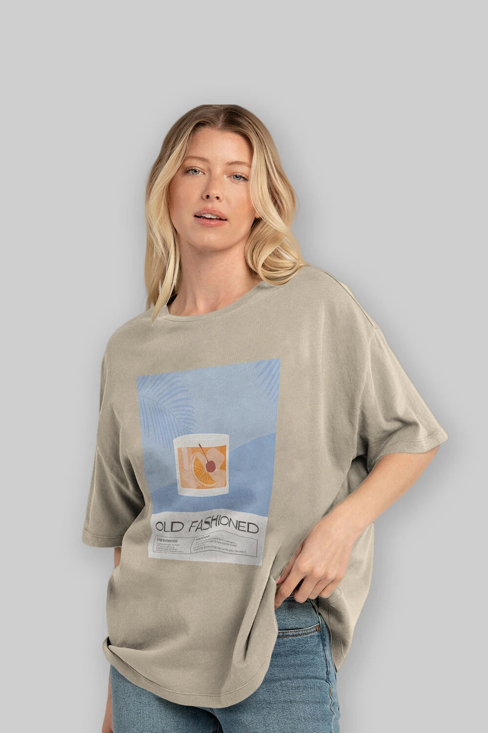 Old Fashioned 3 Ön Baskılı Oversize t-shirt Erkek Kadın Unisex %100 Pamuk Bisiklet Yaka tişort