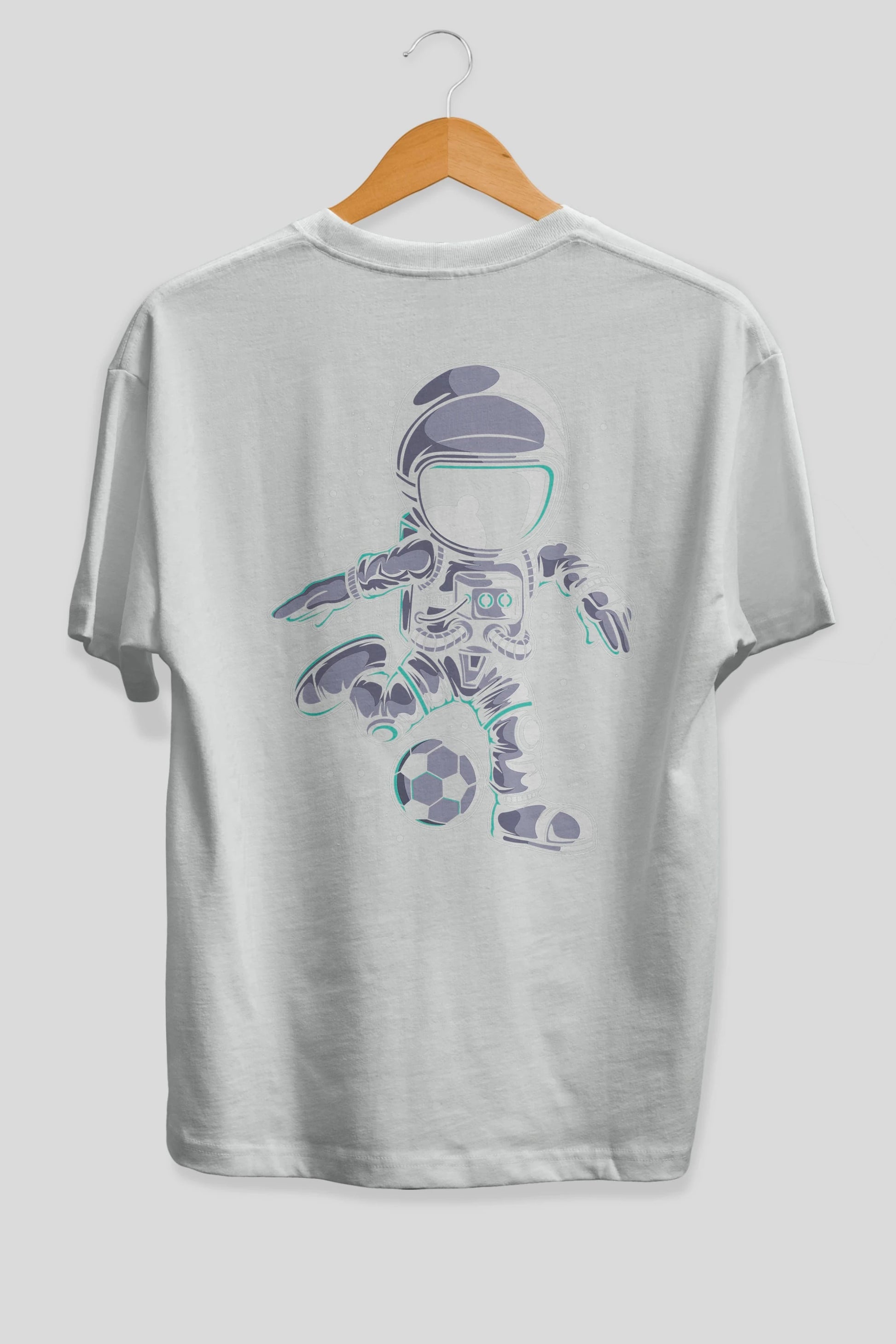 Astronaut Soccer (2) Arka Baskılı Oversize t-shirt Erkek Kadın Unisex
