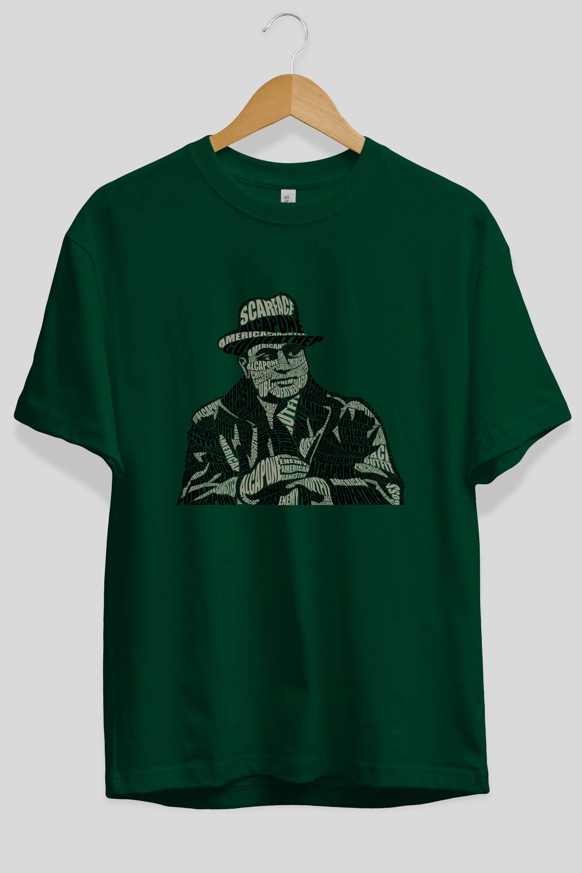 Al Capone Calligram Ön Baskılı Oversize t-shirt %100 pamuk Erkek Kadın Unisex
