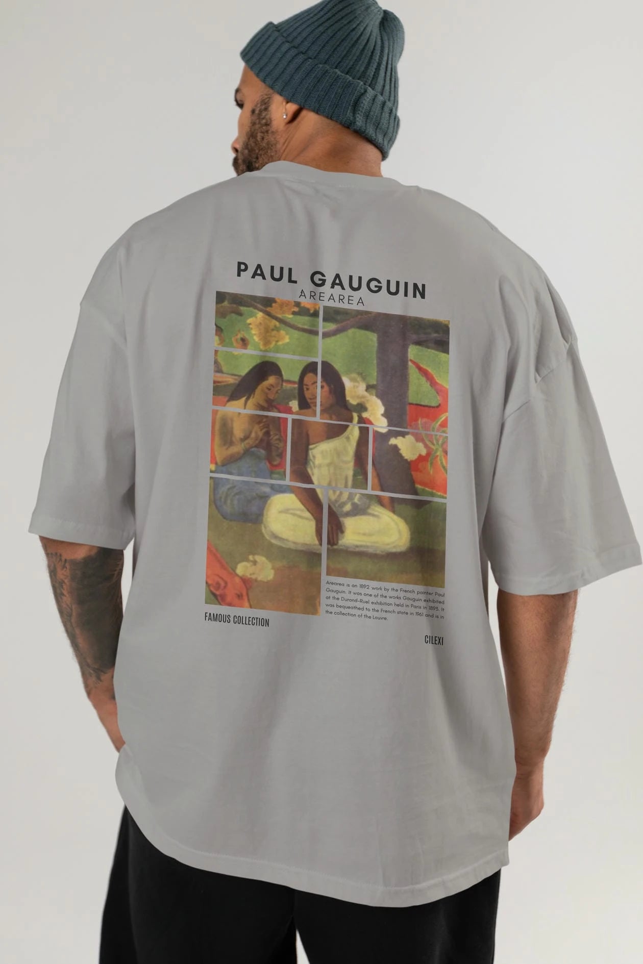 Paul Gauguin Arearea Arka Baskılı Oversize t-shirt Erkek Kadın Bisiklet Yaka Pamuk tişort