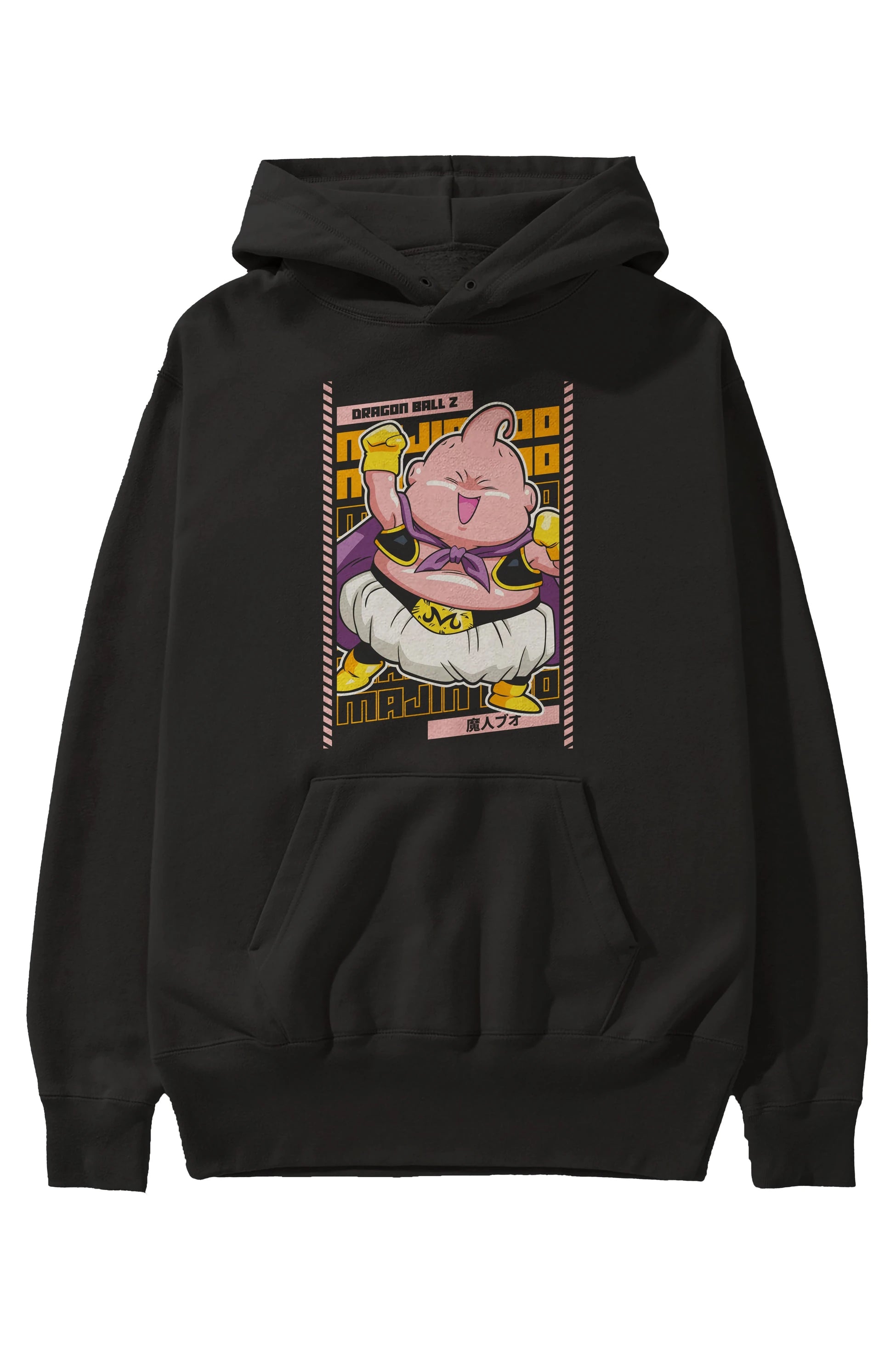 MAJIN BOO1 Anime Ön Baskılı Hoodie Oversize Kapüşonlu Sweatshirt Erkek Kadın Unisex