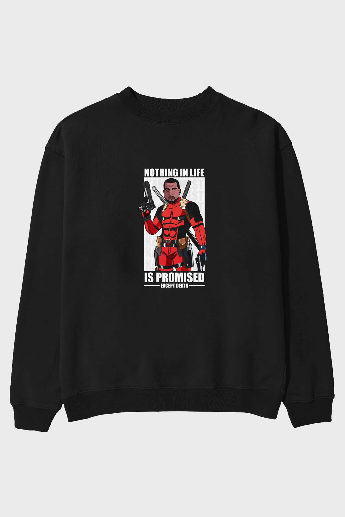 Kanye West Deadpool Ön Baskılı Oversize Sweatshirt Erkek Kadın Unisex