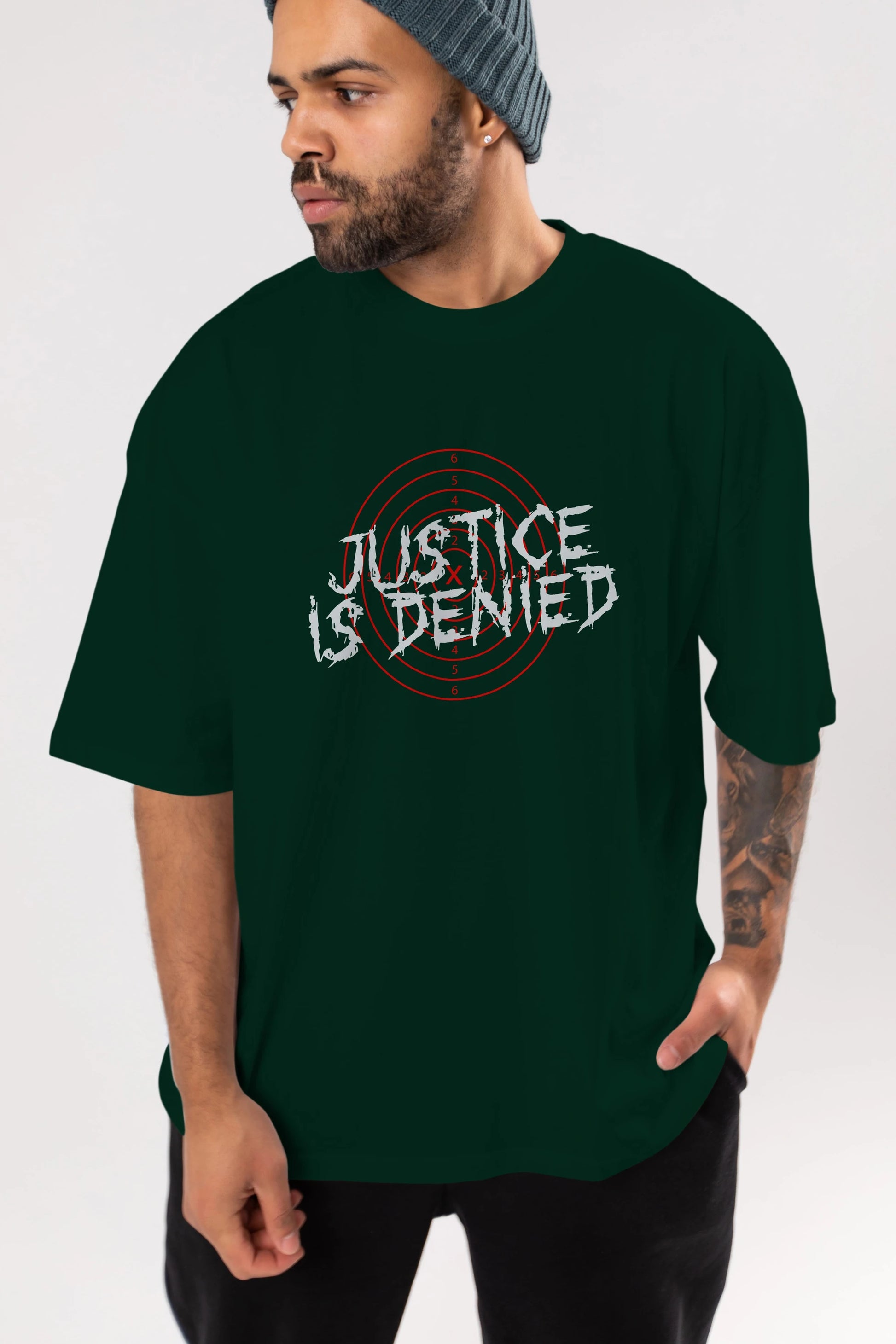 Justice is Denied Ön Baskılı Oversize t-shirt Erkek Kadın Unisex