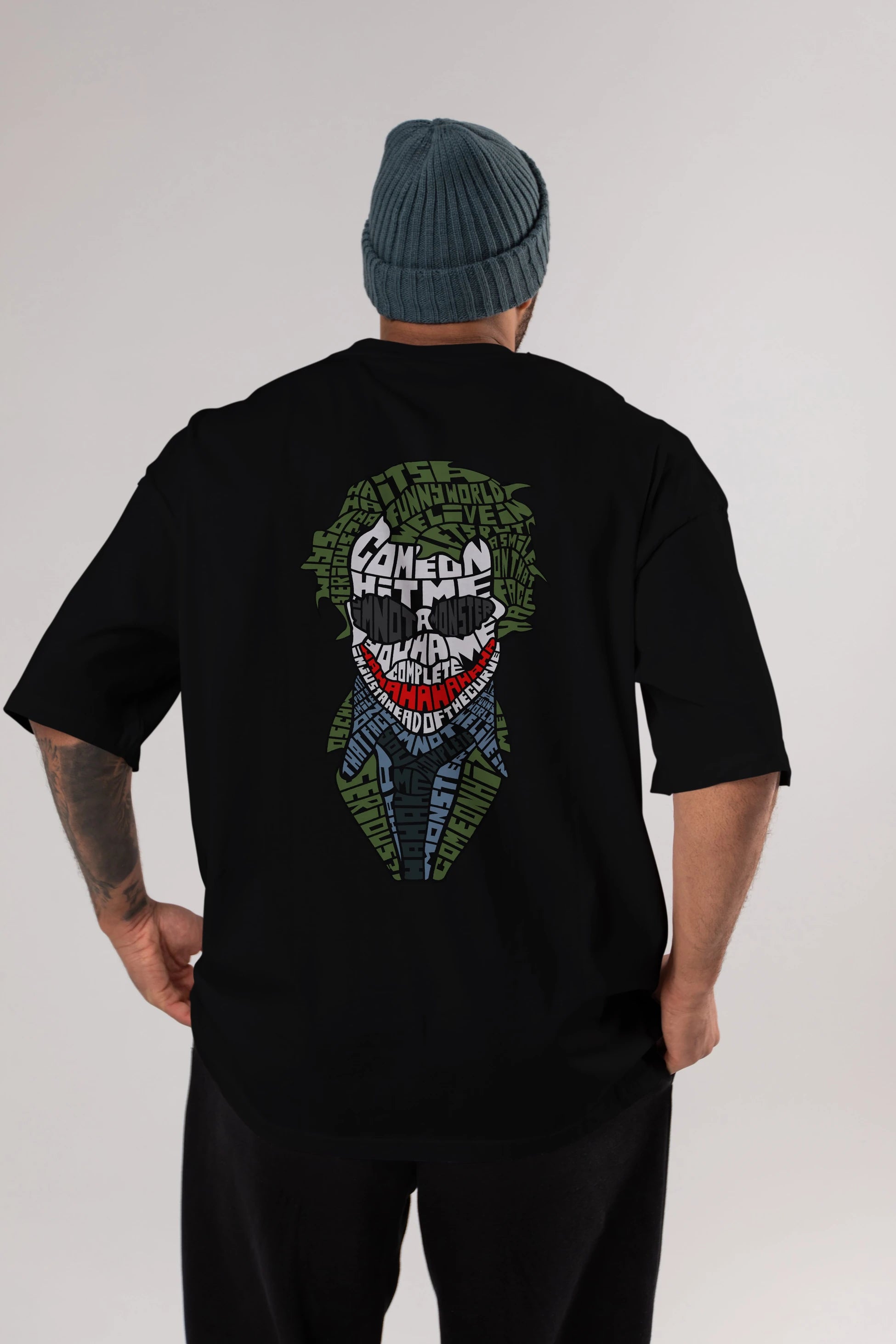 Why So Serious Arka Baskılı Oversize t-shirt %100 pamuk Erkek Kadın Unisex